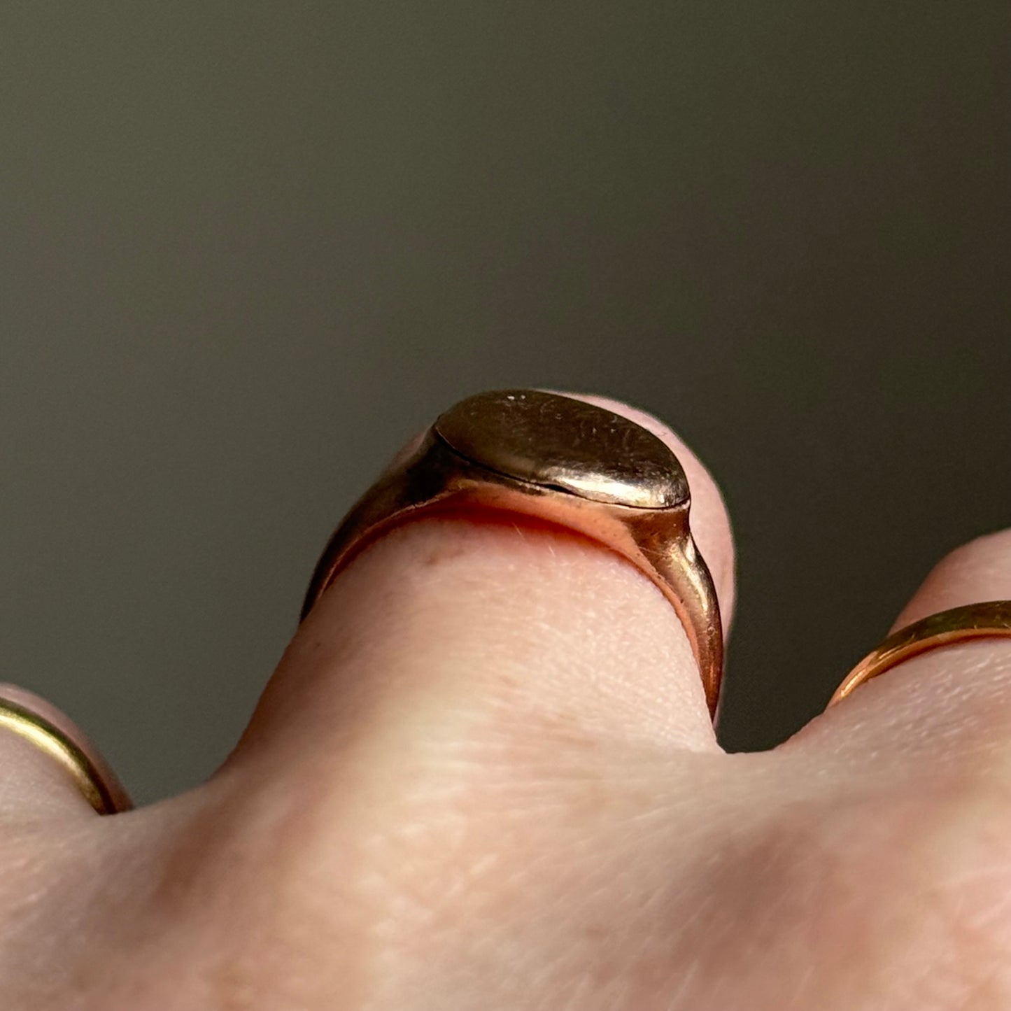 Antique Locket Signet Ring in 9 Carat Rose Gold; Circa 1914