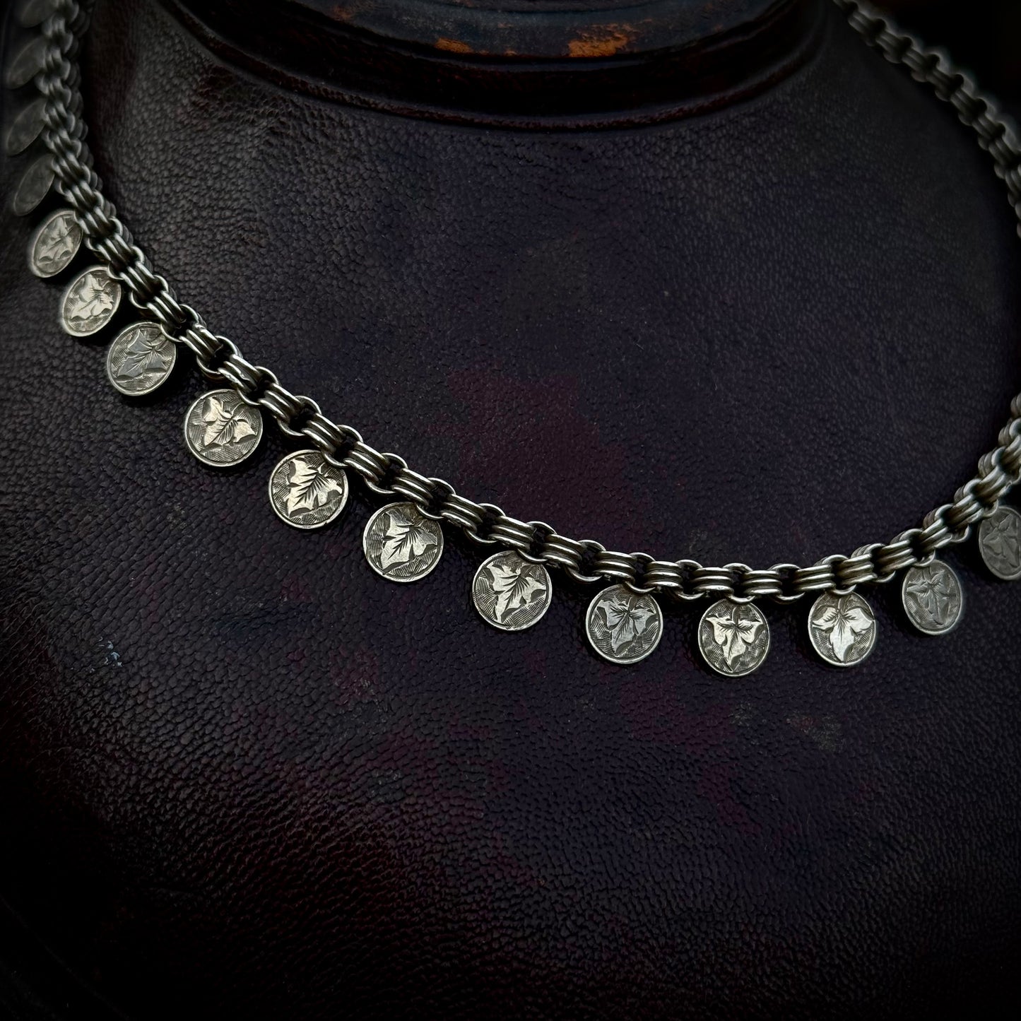 Late Victorian Ivy Collar Necklace; Circa 1880