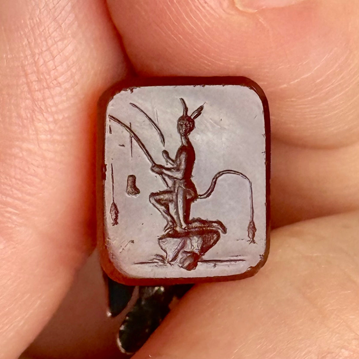 Georgian Bird & Devil Intaglio Fob Pendant; Circa 1820