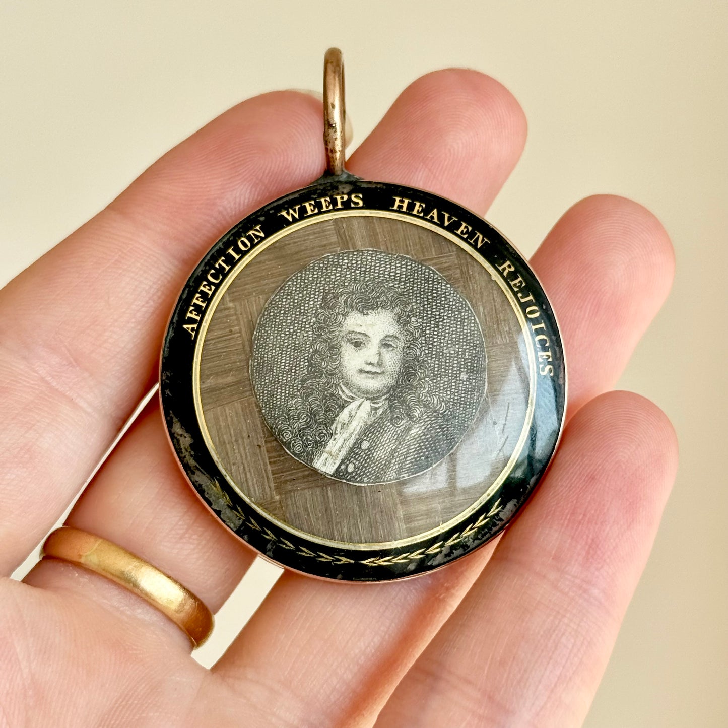 Georgian Mourning Hair Work Pendant; Circa 1810 (Copy)