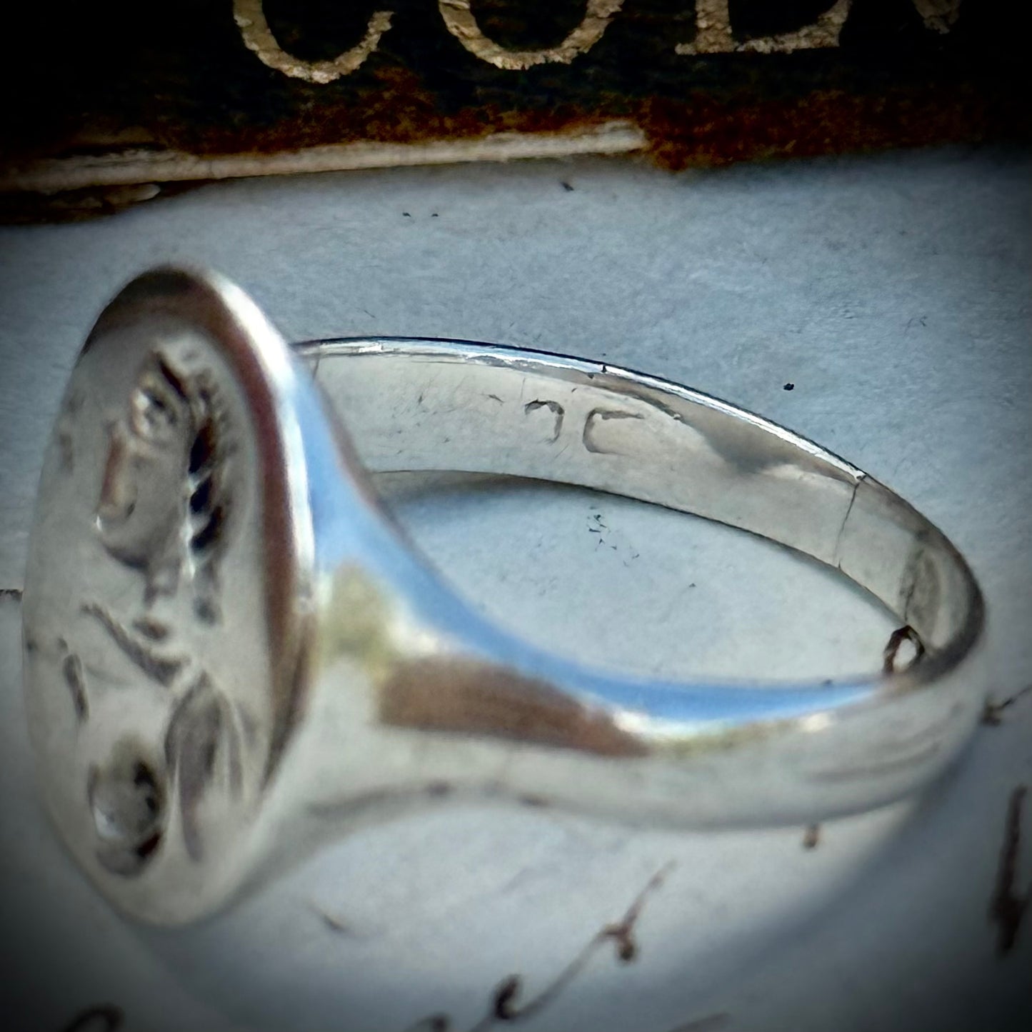 Antique Classical Figure Silver Signet Ring
