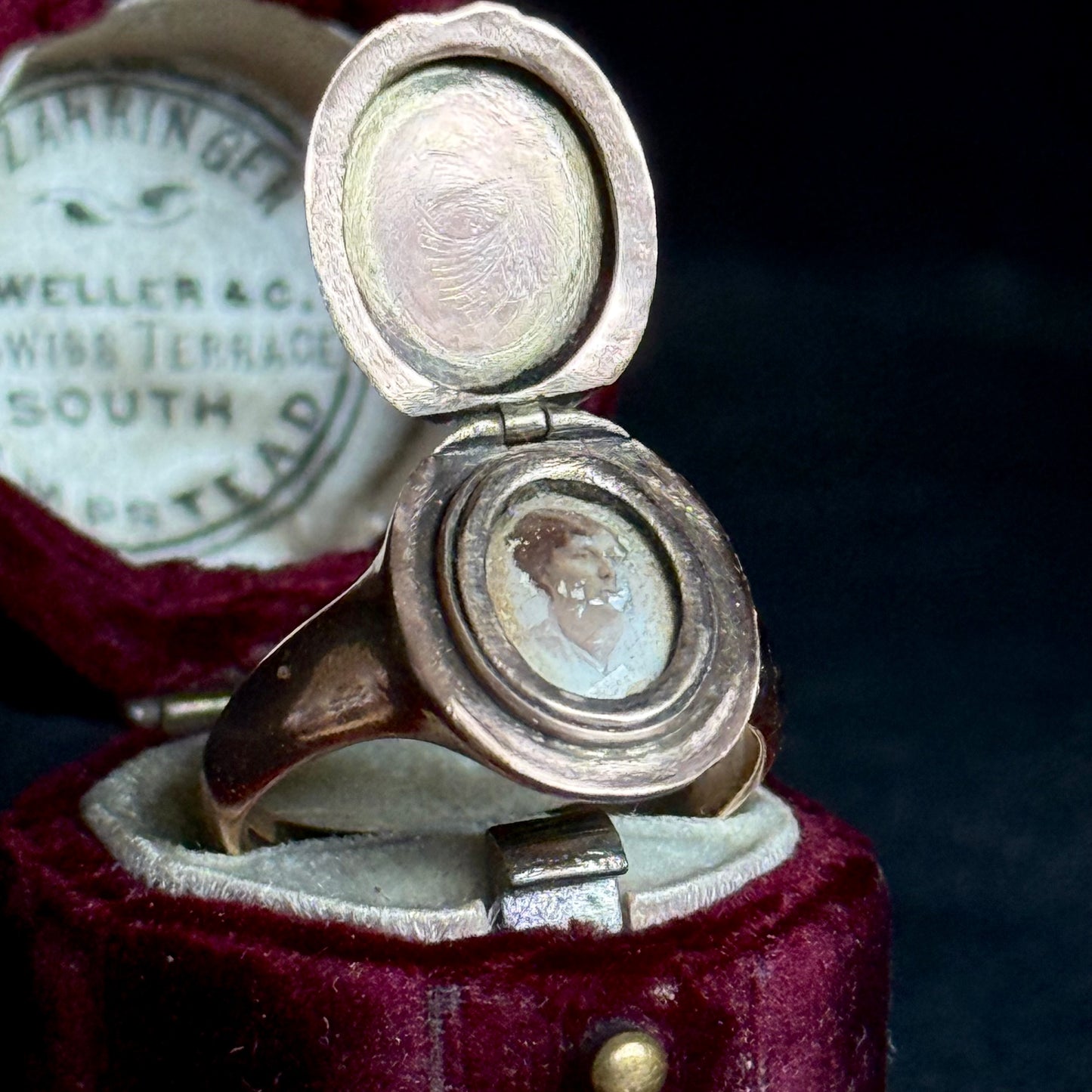 Antique Locket Signet Ring in 9 Carat Rose Gold; Circa 1914