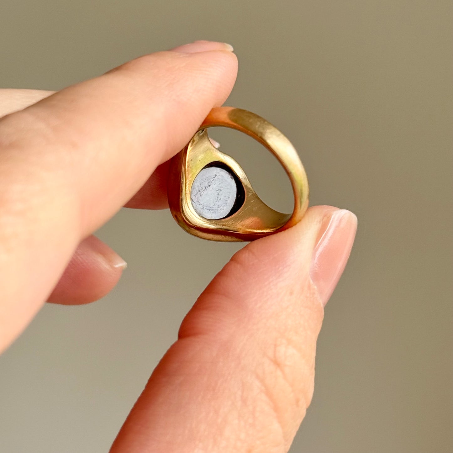 Vintage Carnelian Griffin Signet Ring (AF) ; Circa 1958