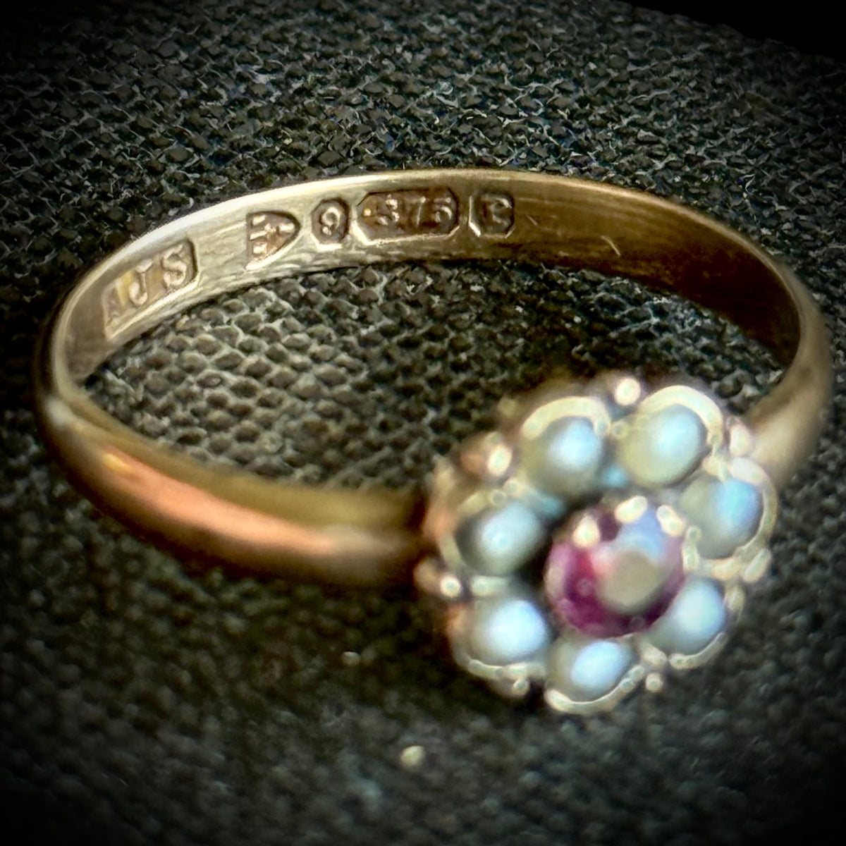 Victorian Ruby Cluster Ring in 9 carat Gold; Circa 1898