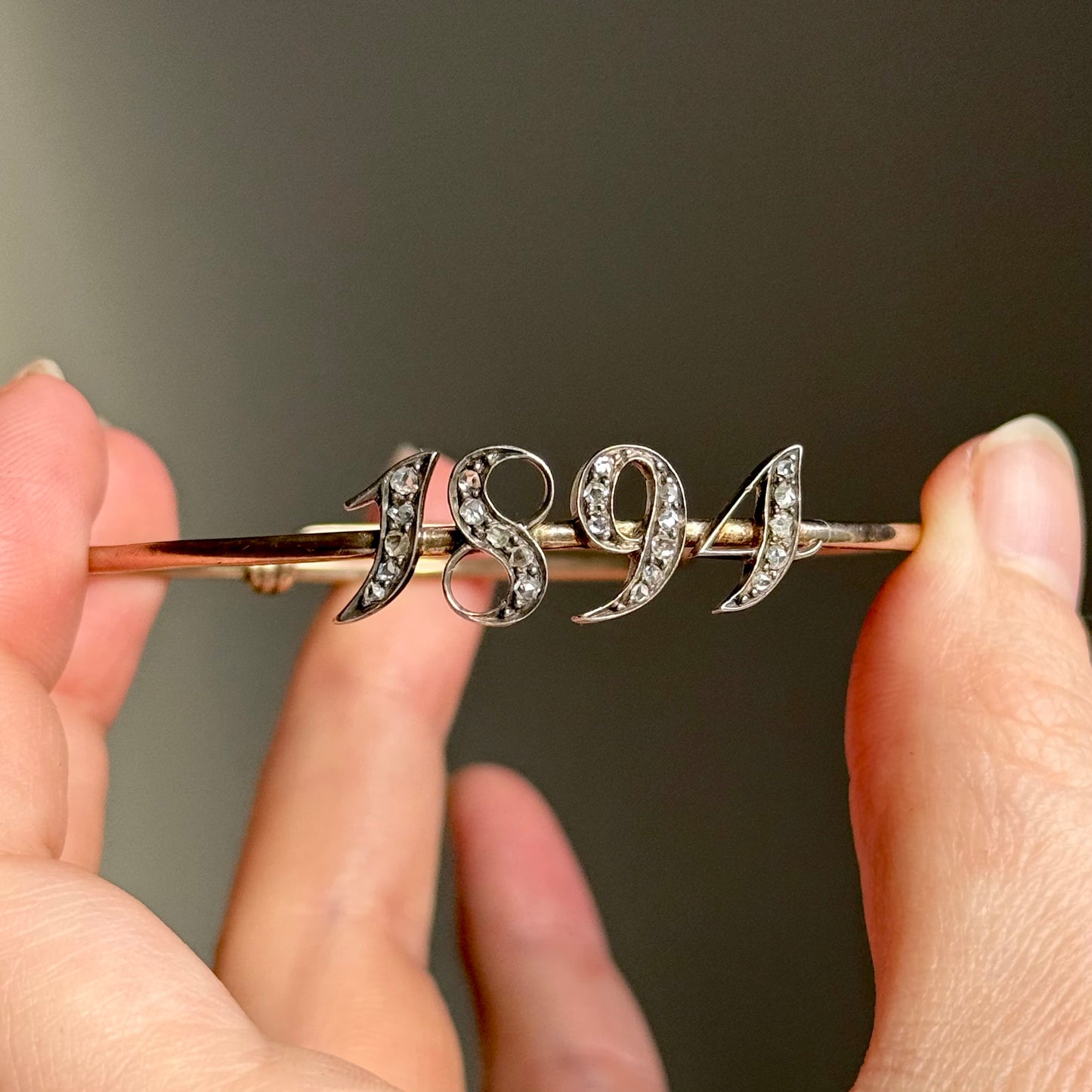 Victorian '1894' Rose Cut Diamond Bangle