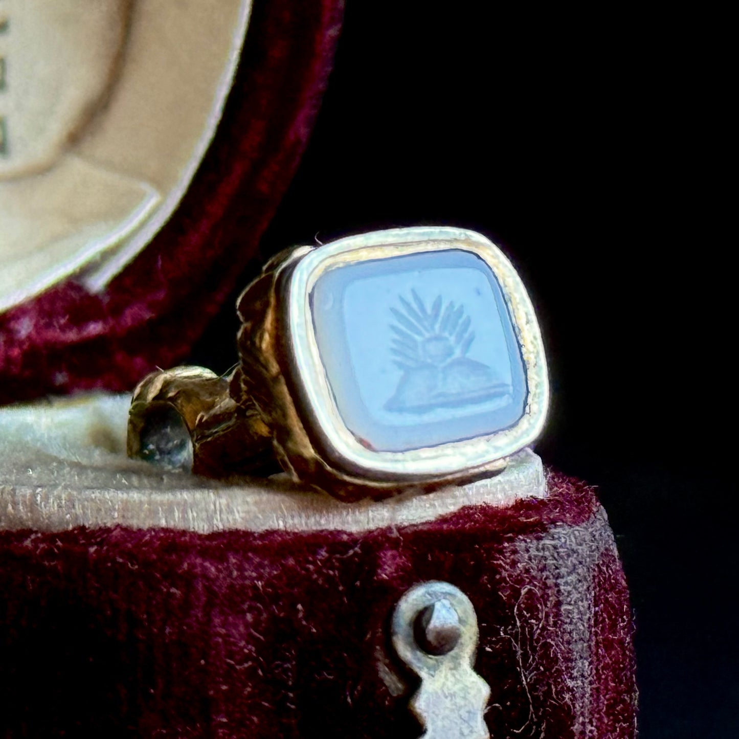 Antique Sentimental Sunrise Intaglio Fob; Circa 1850