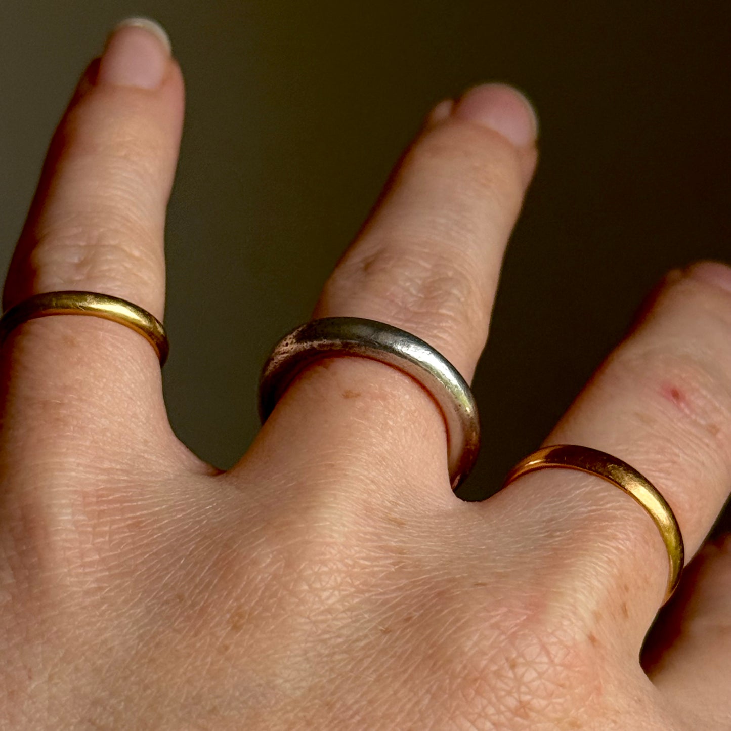 Vintage Donut Heavy Sterling Silver Ring