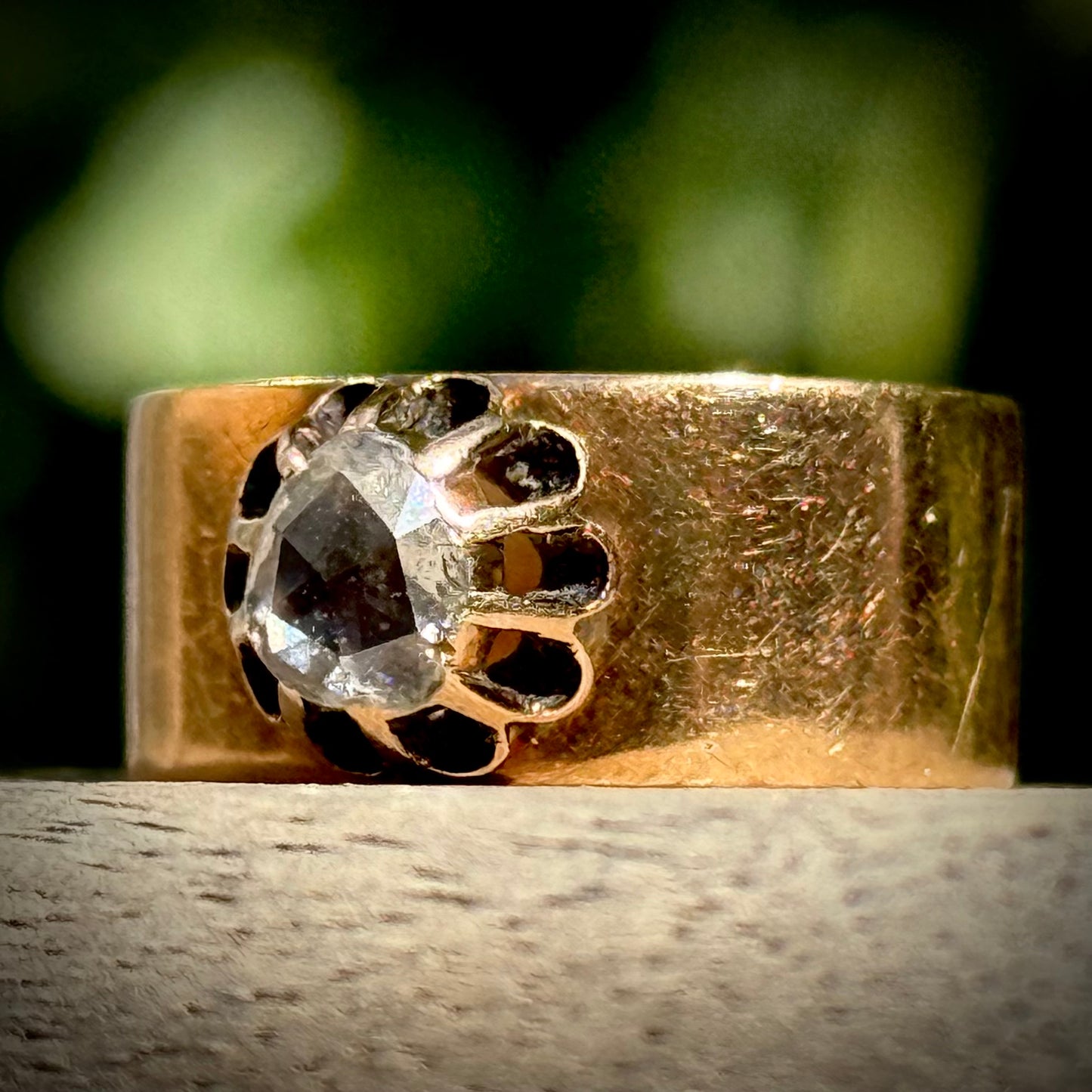 Antique Dutch Pear Rose Cut Diamond Ring in 14 Carat gold