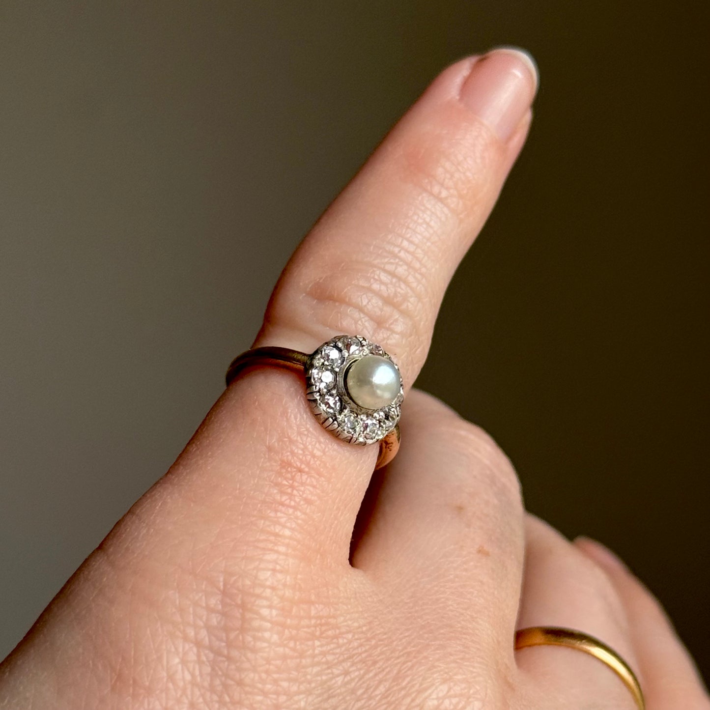 Antique Victorian Pearl & Diamond Cluster in 18 Carat Gold