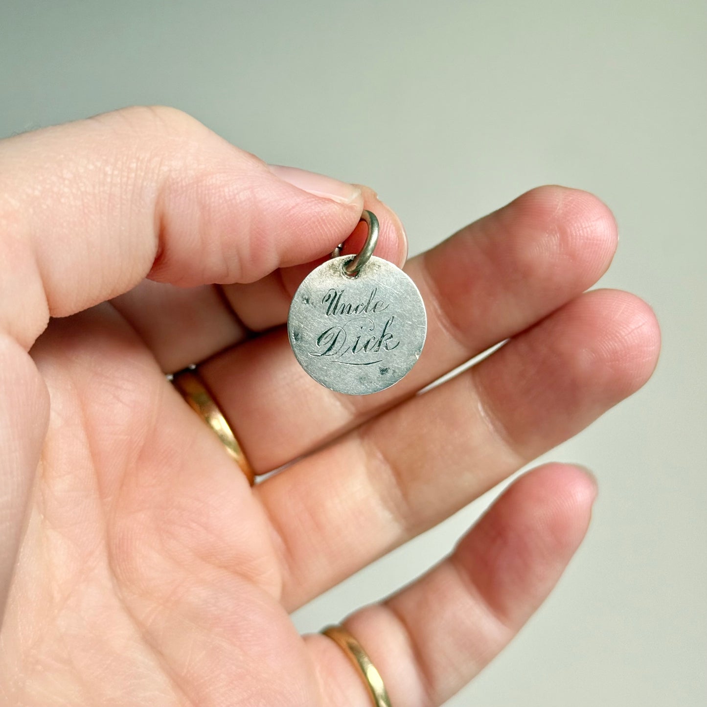 Victorian Love Token 'Uncle Dick' Coin Pendant; Circa 1860