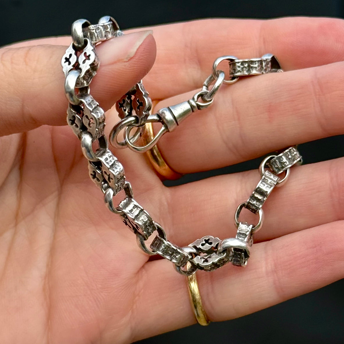 Antique Victorian Star Bracelet in Silver; Circa 1889