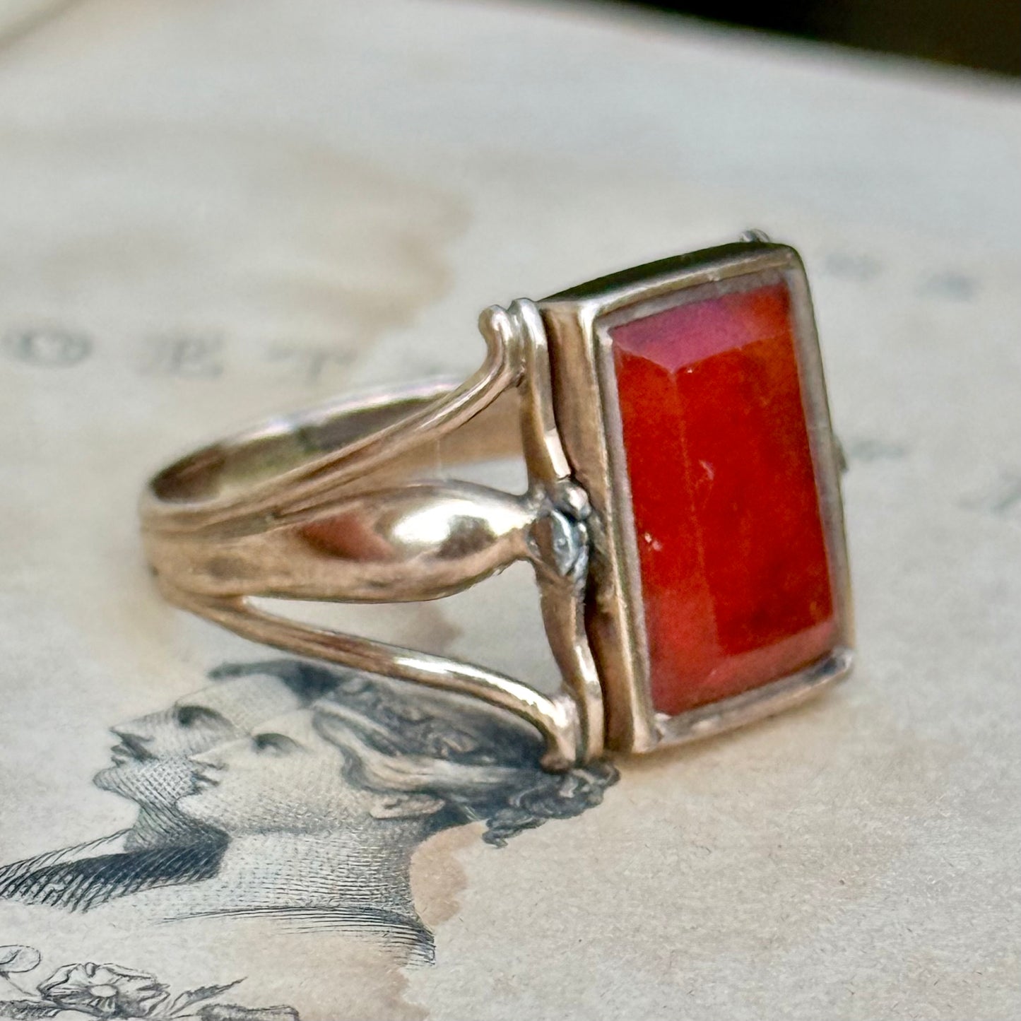 Antique Georgian Mourning Swivel Ring; Circa 1830