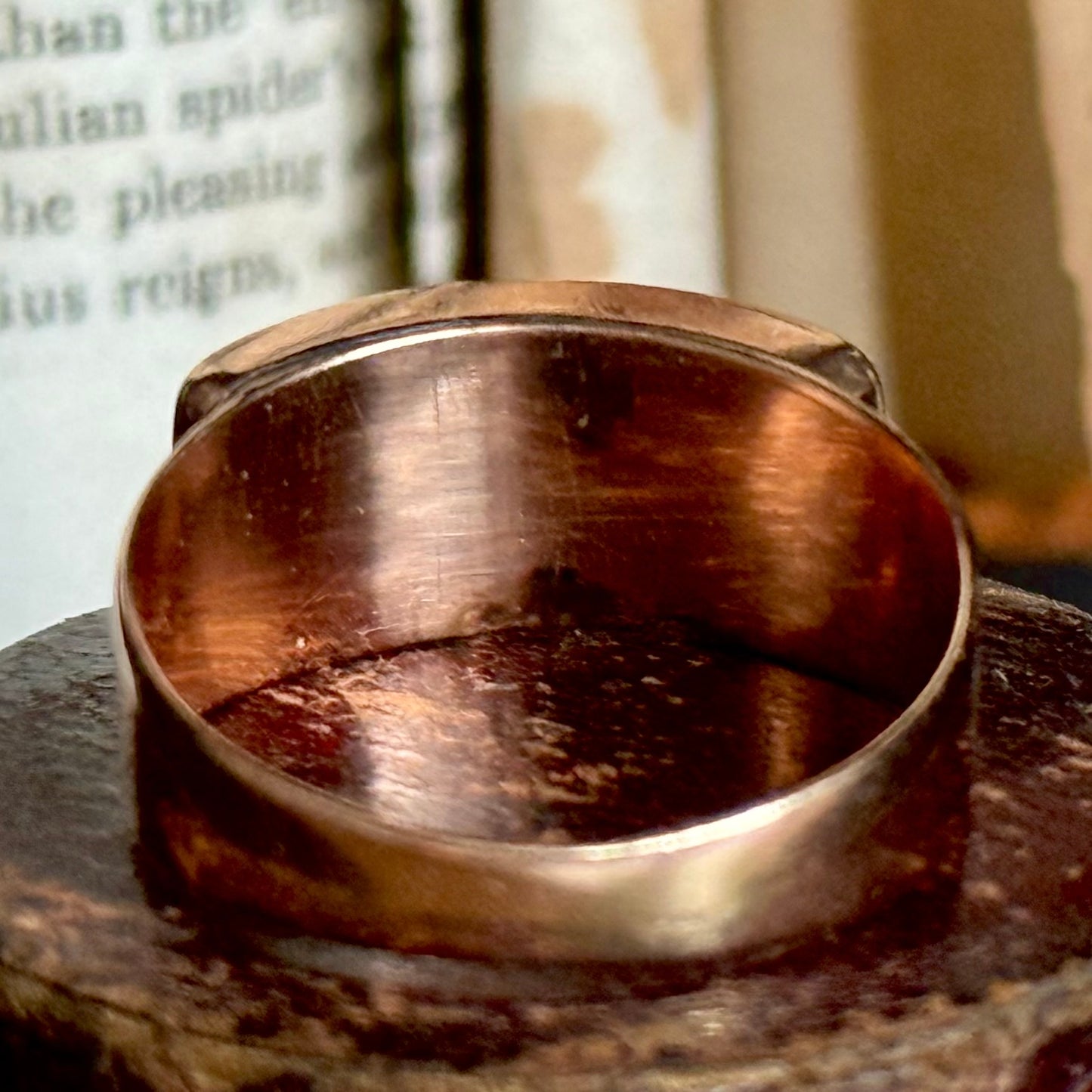 Antique Victorian 'In Memory of a Friend' Mourning Ring in 9 Carat Gold; Circa 1860