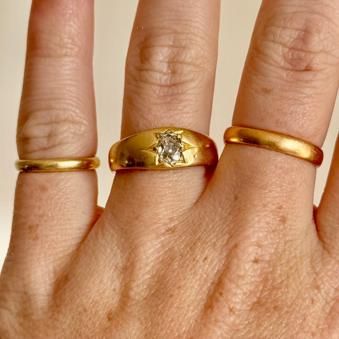 Victorian Oval Old Cut Ring in 18 Carat Gold; Circa 1880