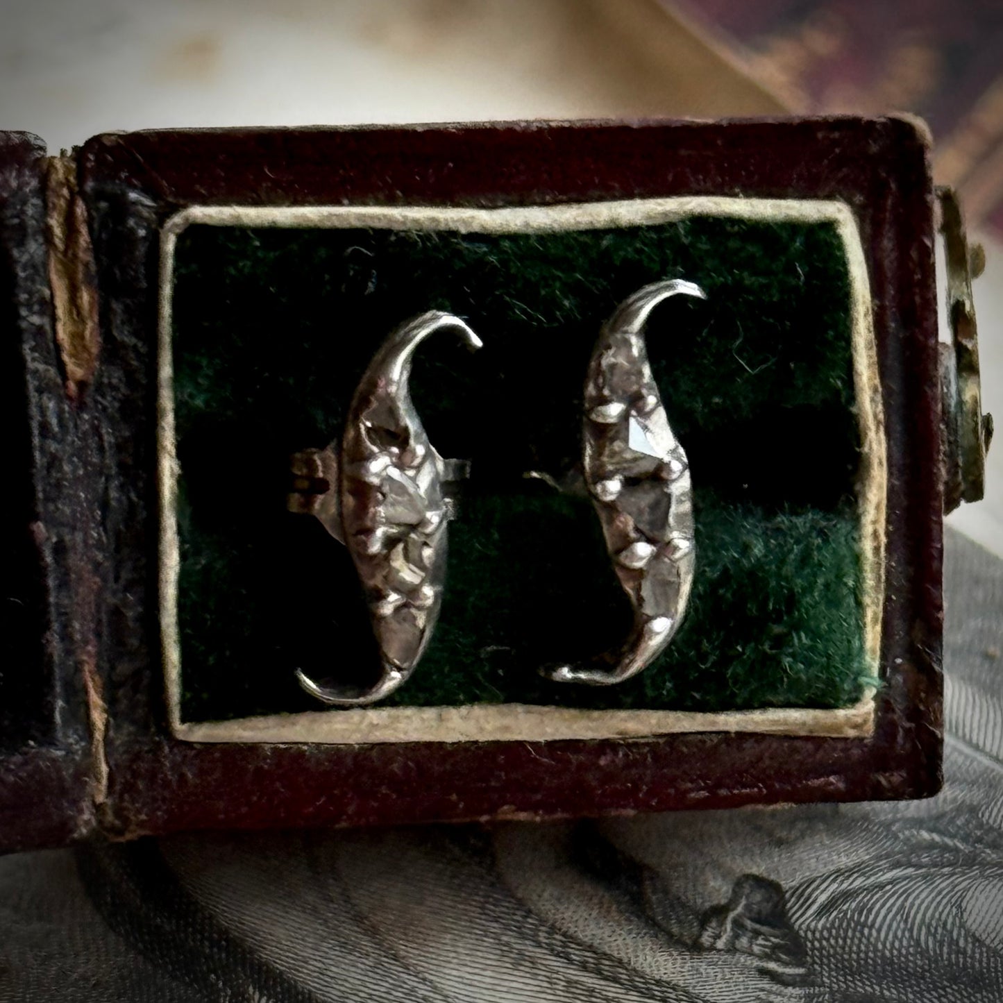 Antique Diamond Earrings in Silver