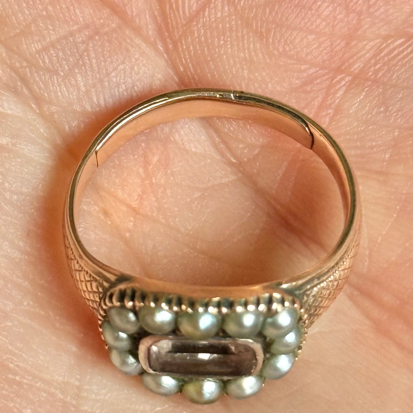 Antique Georgian Amethyst Mourning Ring; Circa 1813