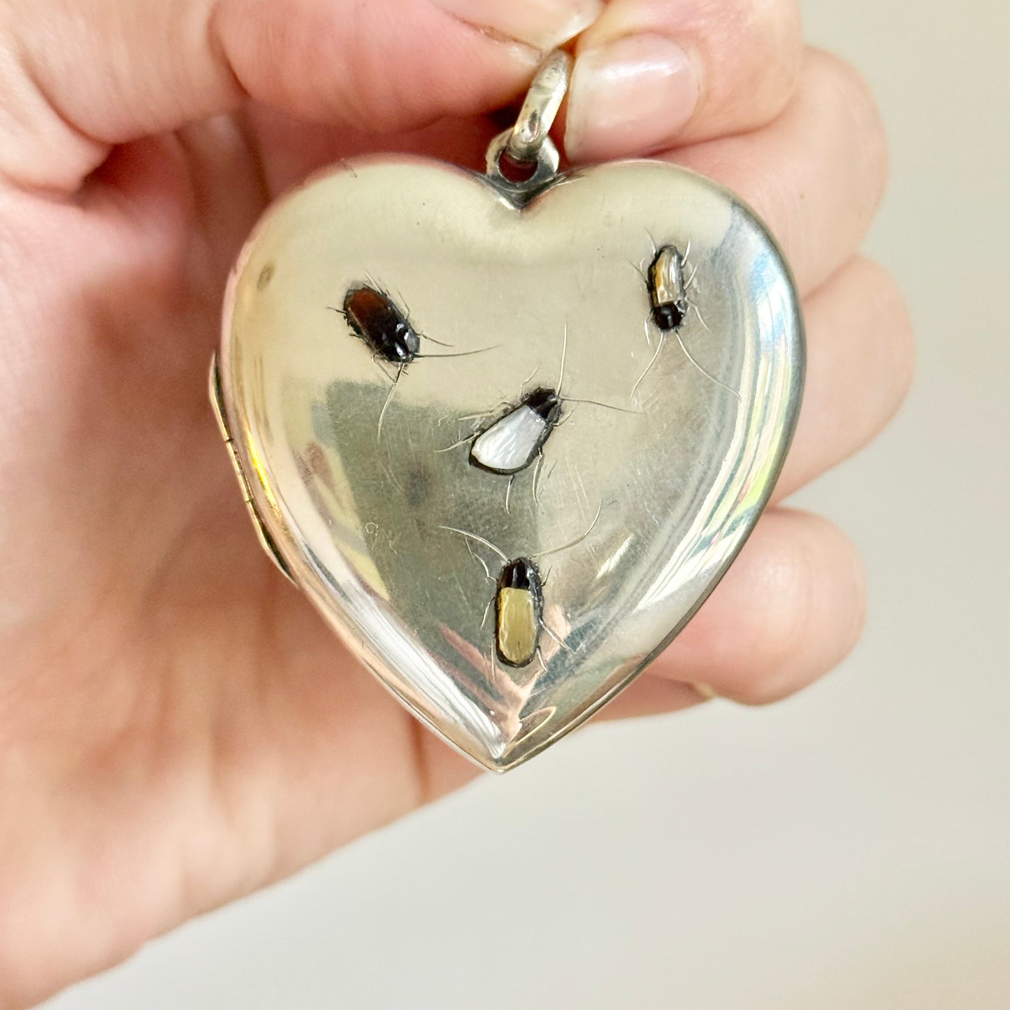 Shibayama Heart Locket Pendant in Sterling Silver