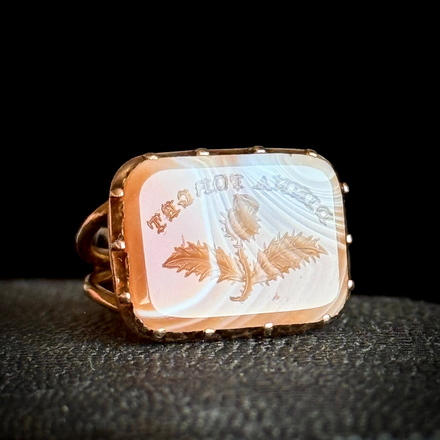 Georgian 'Dinna Forget' Intaglio Fob Pendant; Circa 1830
