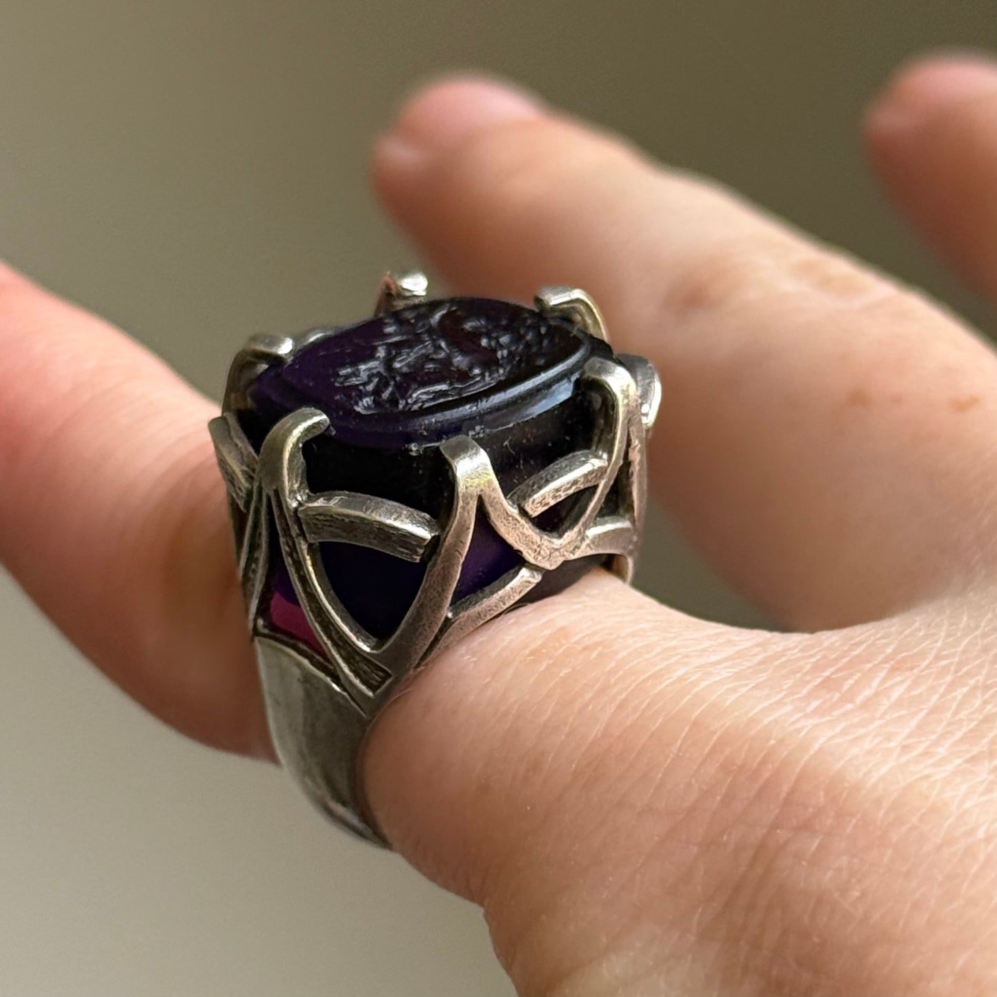 Substantial Vintage Intaglio Ring in Silver