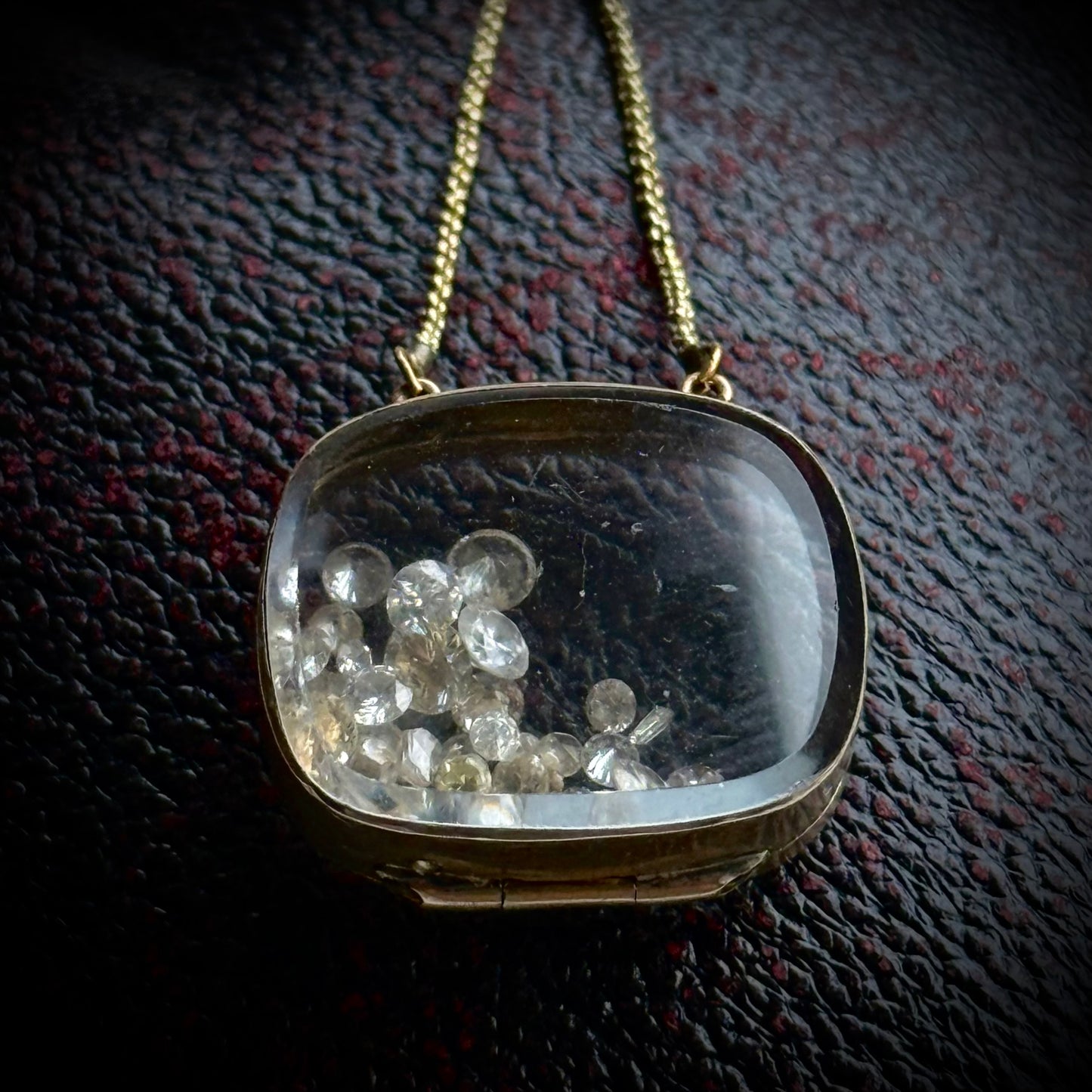 Late Georgian Gold Double Glazed Locket Pendant; Circa 1830