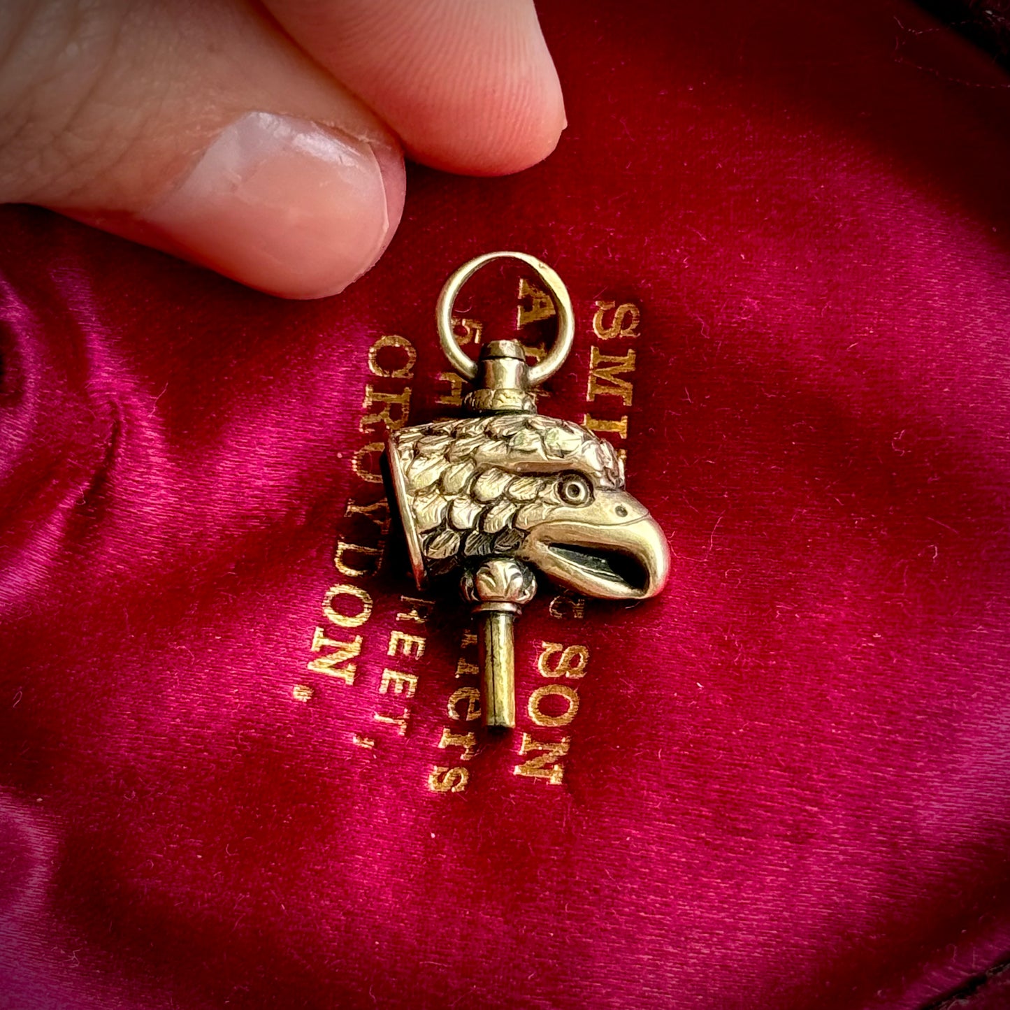 Victorian Bloodstone Eagle Winder pendant: Circa 1870