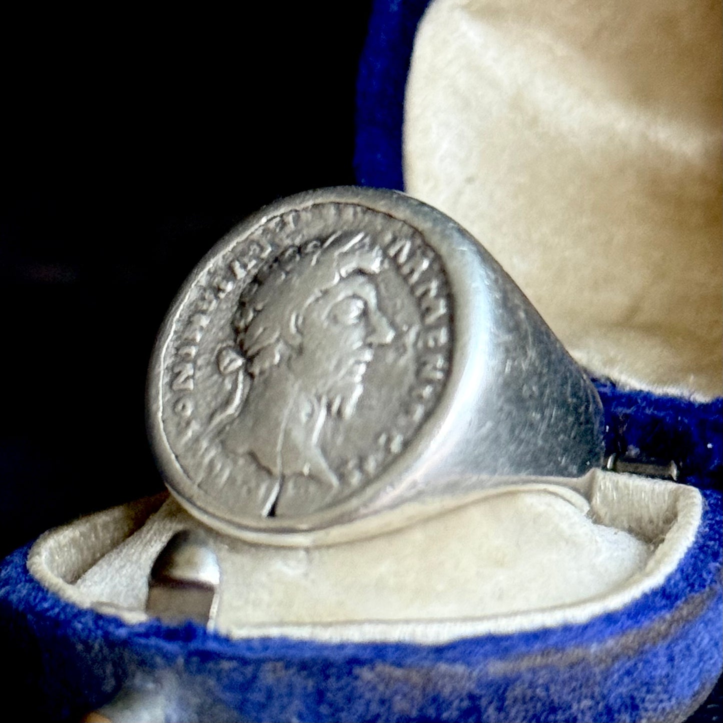 Roman Coin Ring Featuring Emperor Marcus Aurelius; 2nd Century AD