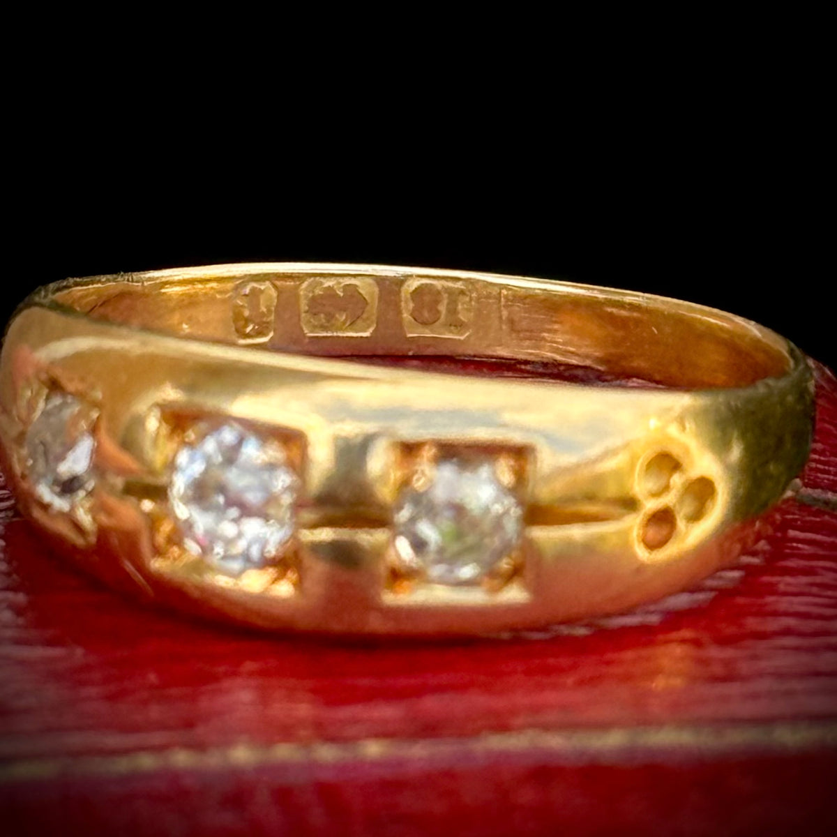 Antique Diamond Trilogy Ring in 18 Carat Gold circa 1883