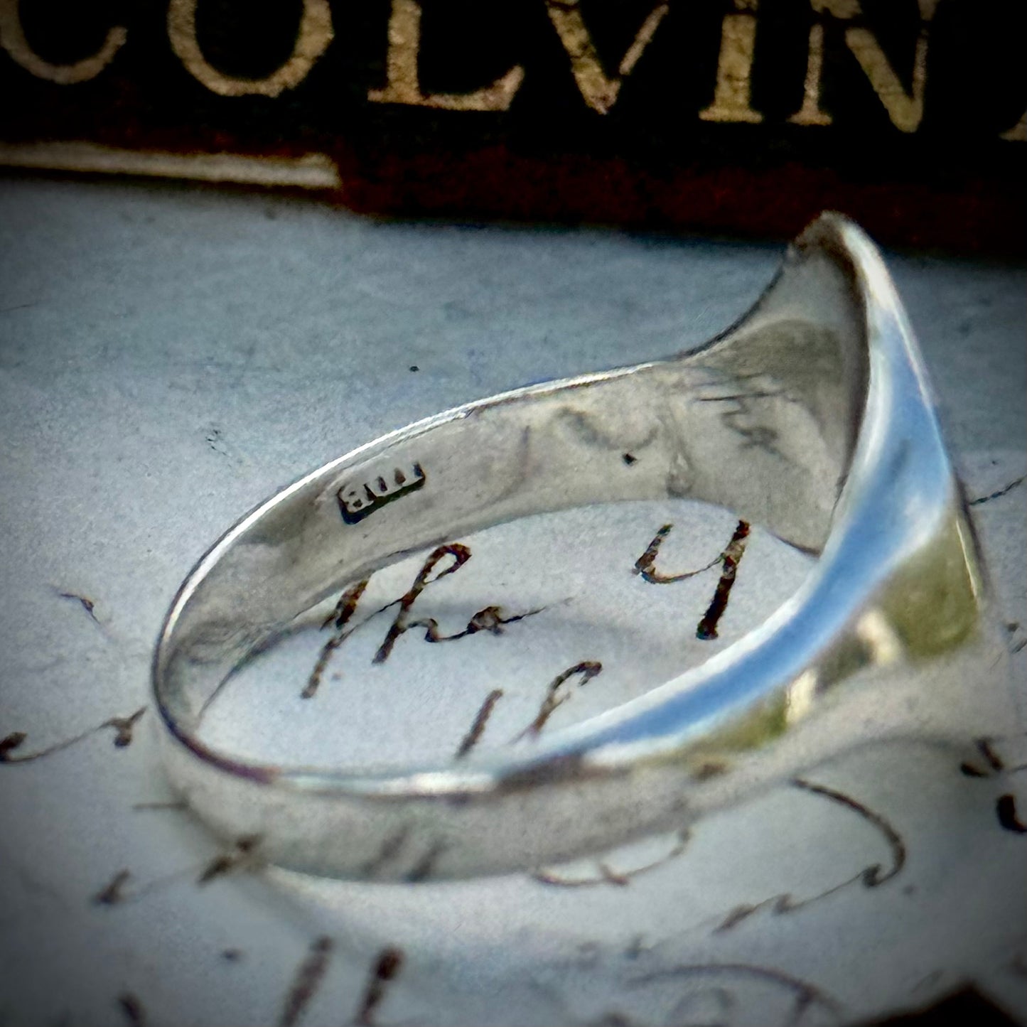 Antique Classical Figure Silver Signet Ring