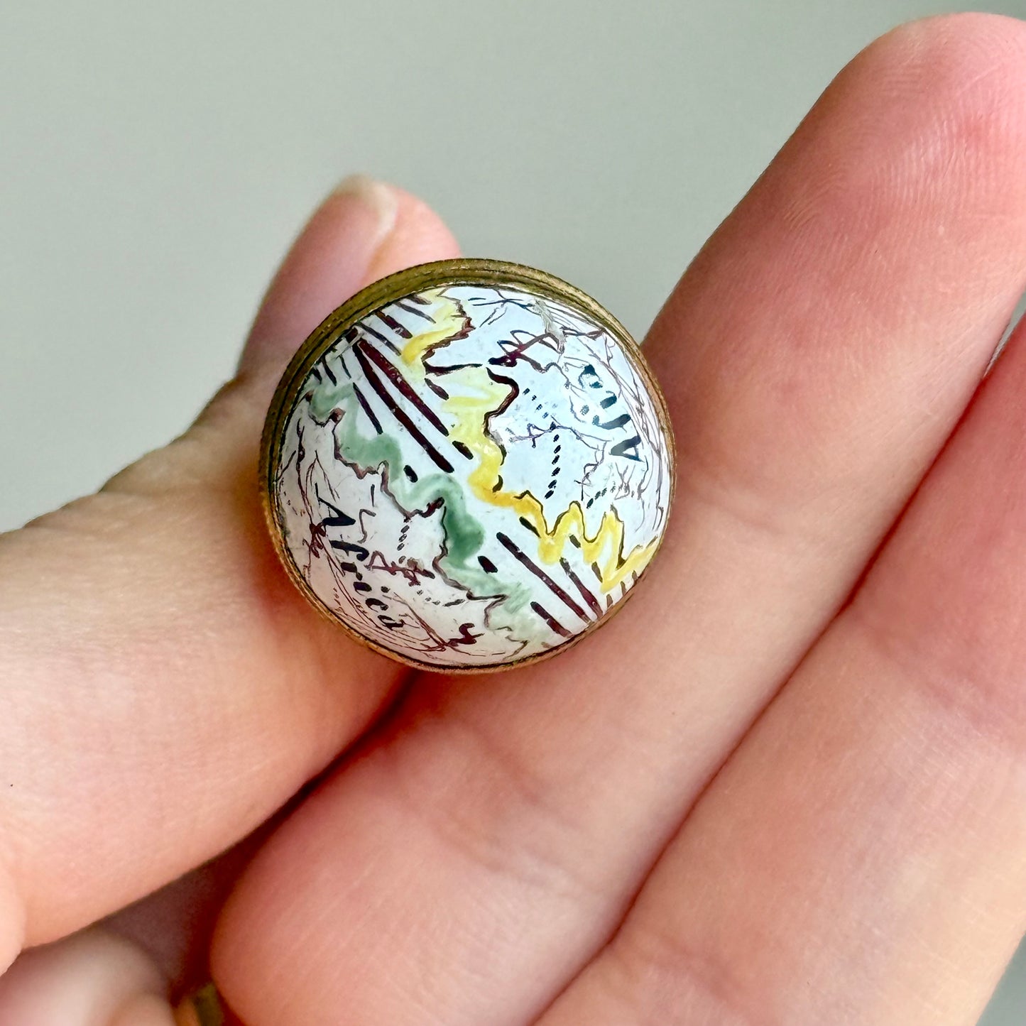 Antique Victorian Enamel Globe Locket