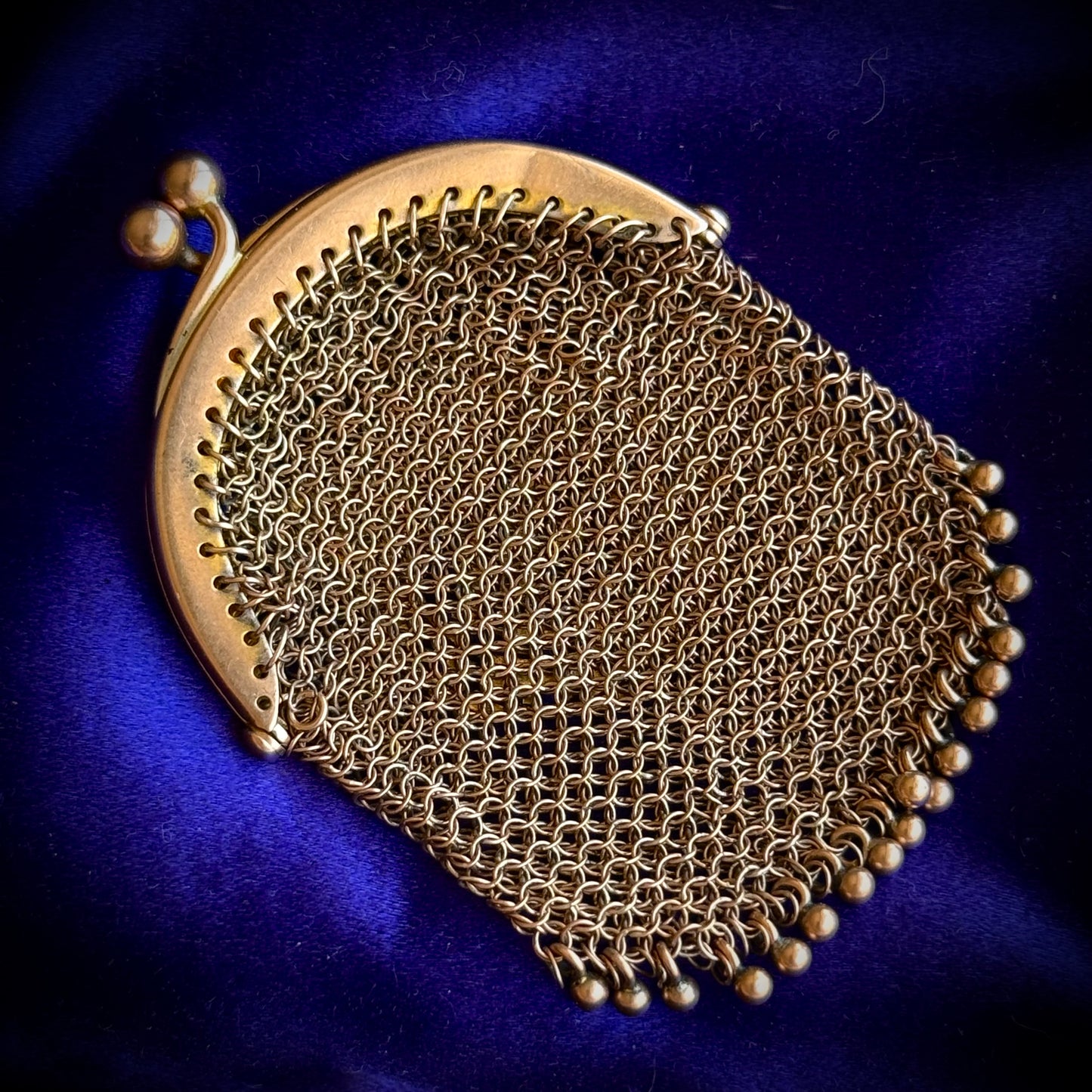 Antique Miniature Woven Mesh Purse Pendant