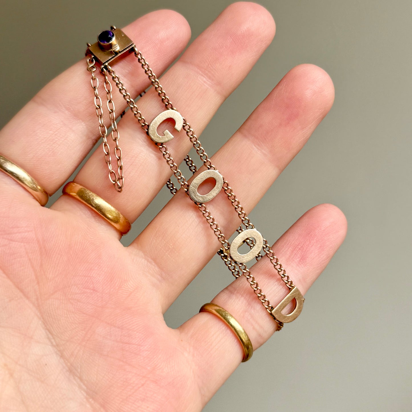 Antique Good Luck Bracelet in 9 Carat Rose Gold, Circa 1900