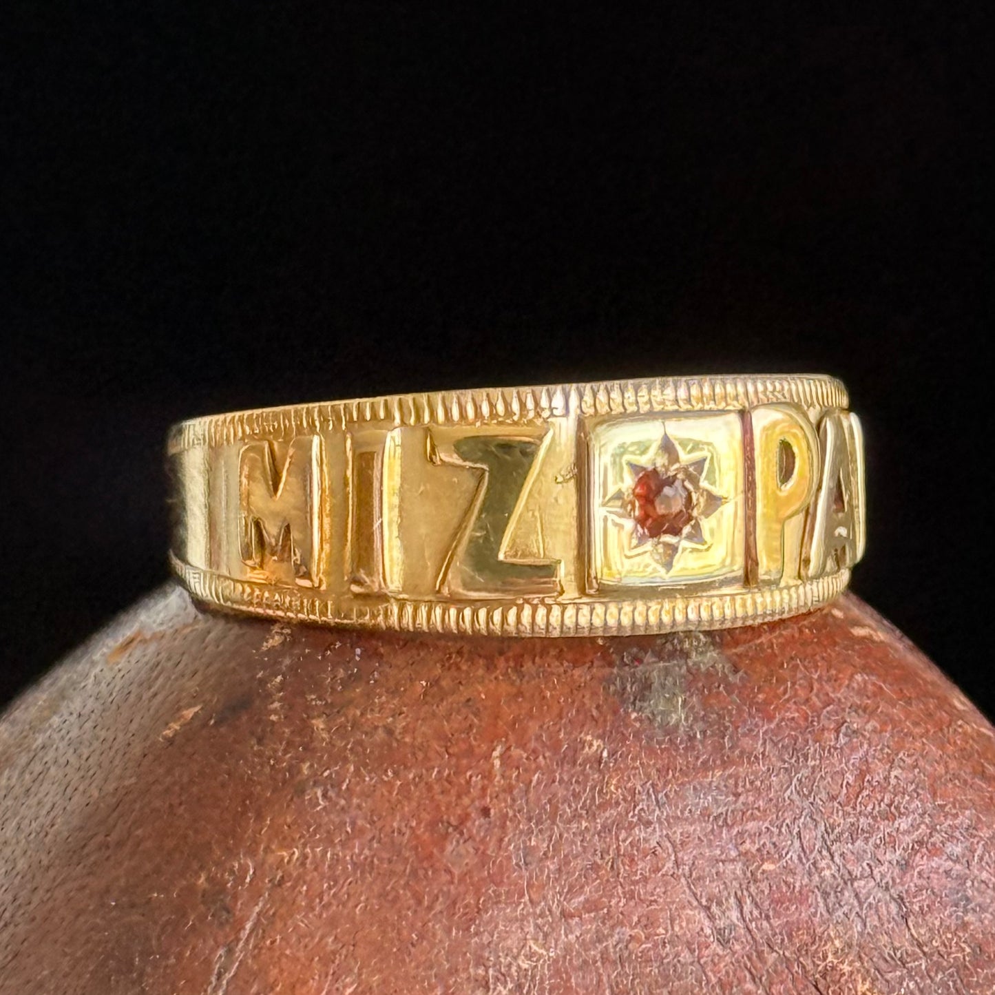 Antique Victorian Garnet Mizpah Ring
