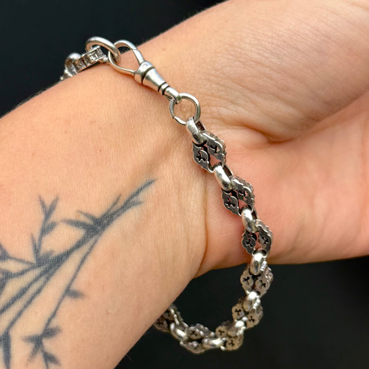 Antique Victorian Star Bracelet in Silver; Circa 1889