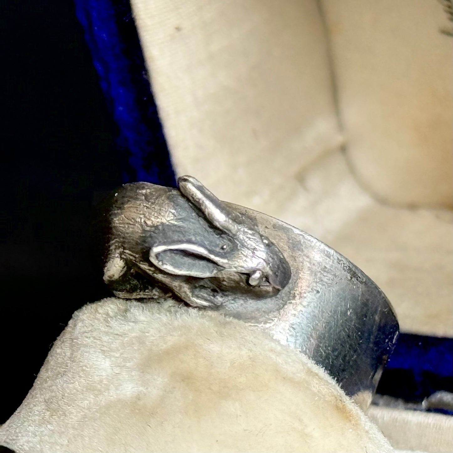 Vintage Chunky Bunny Ring in Sterling Silver