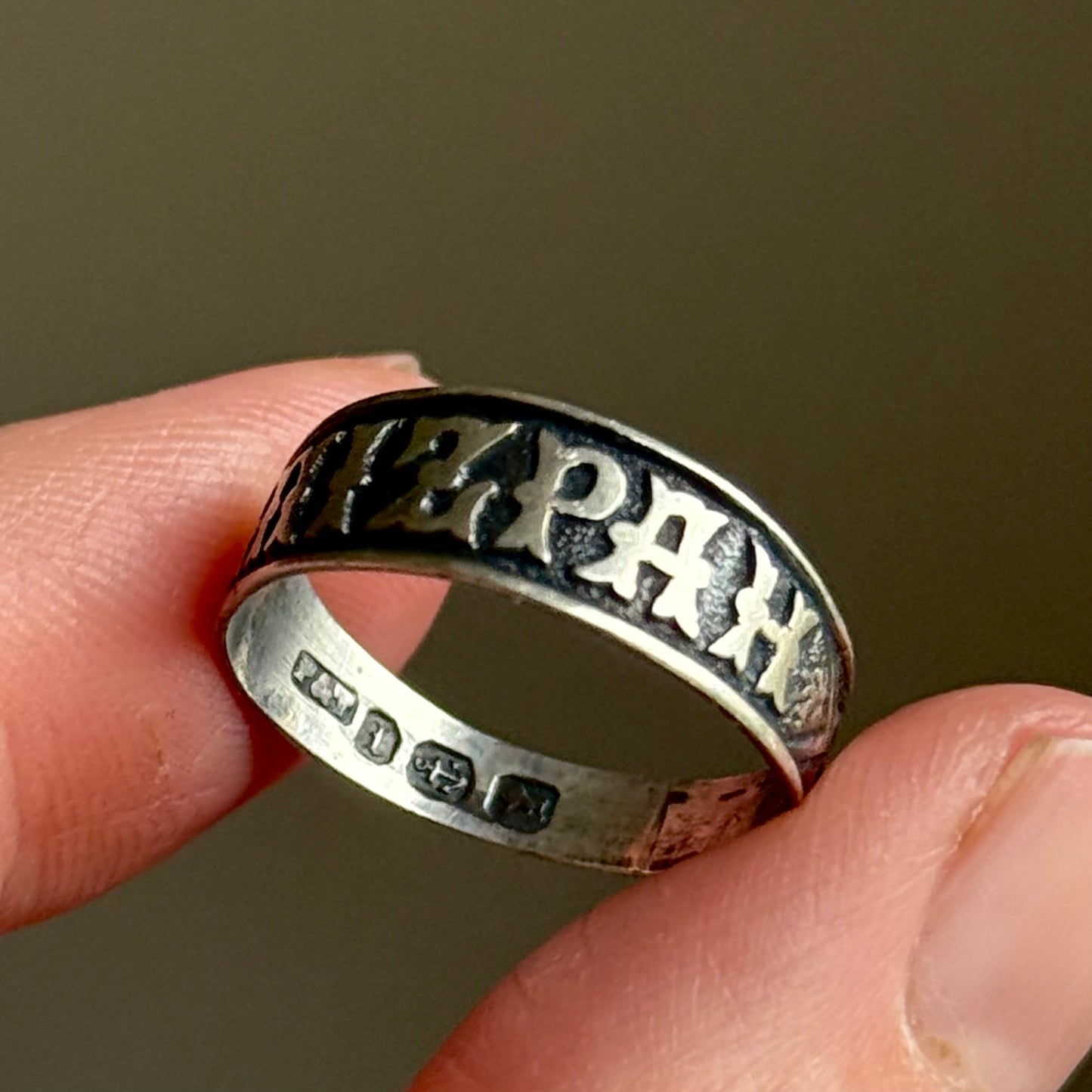 Victorian Sterling Silver 'Mizpah' Ring; Circa 1890