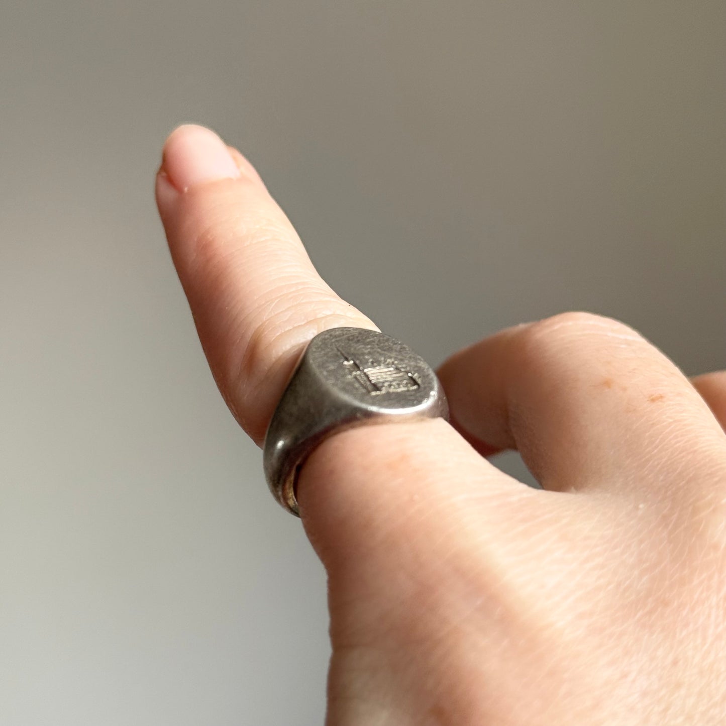 Antique Ecclesiastical Silver Signet Ring