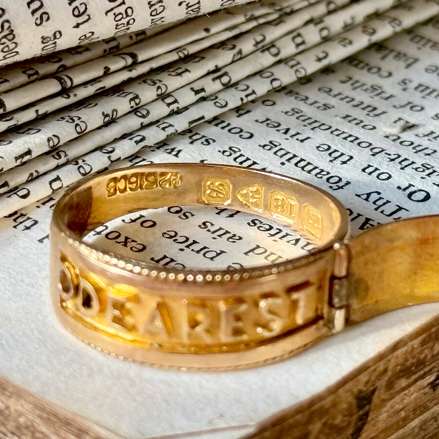 Edwardian Diamond "DEAREST" Locket Ring in 18 Carat Gold