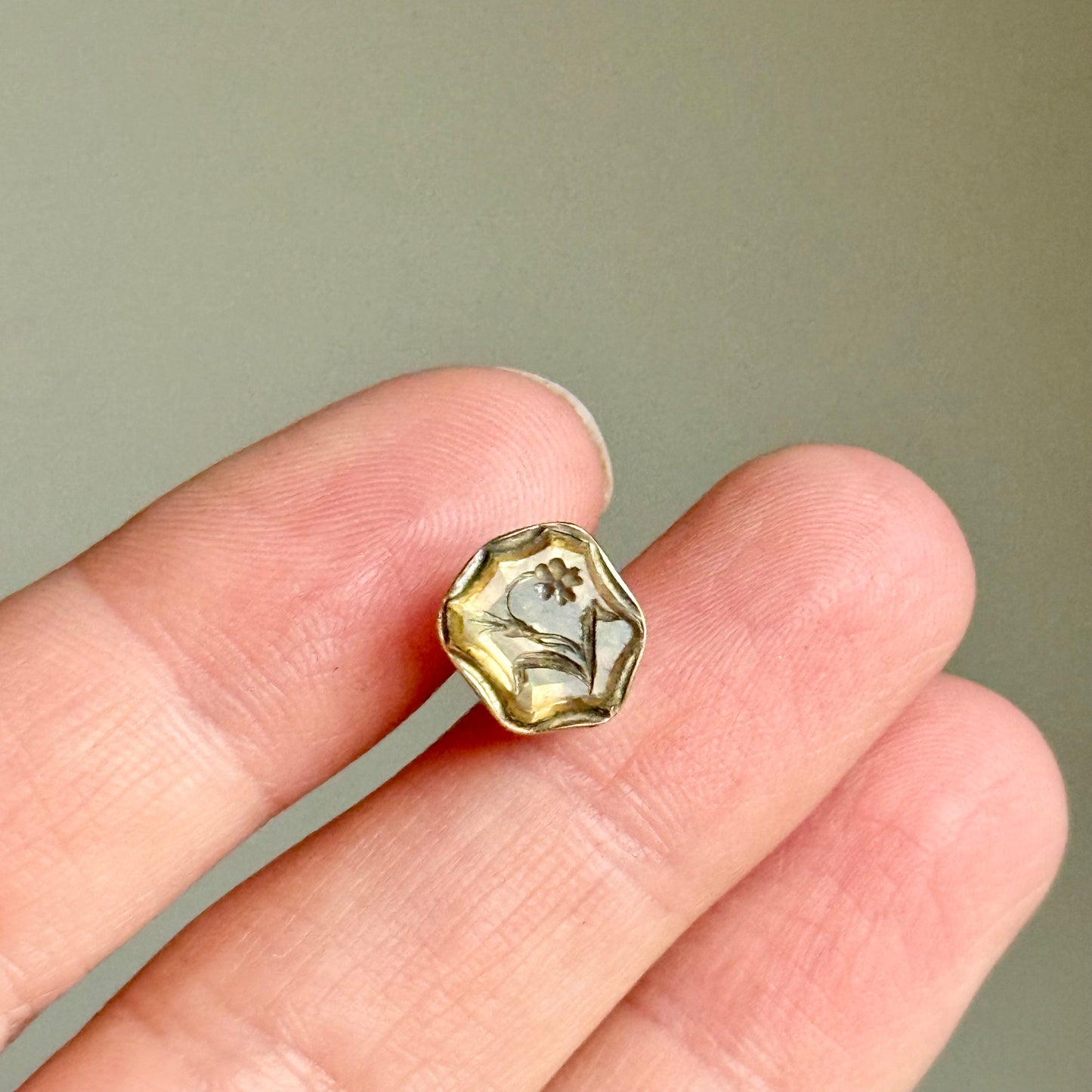 Antique Sentimental Citrine Intaglio Fob; Circa 1860