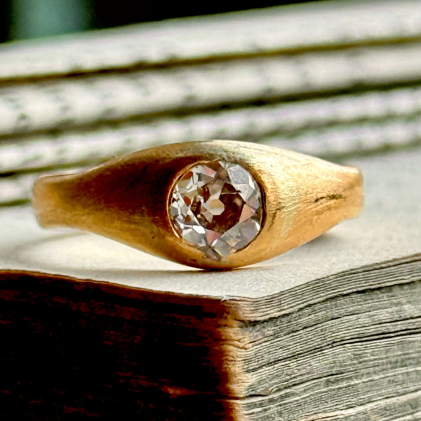 Vintage Old Cut Diamond Pinky Ring in 18 Carat Gold