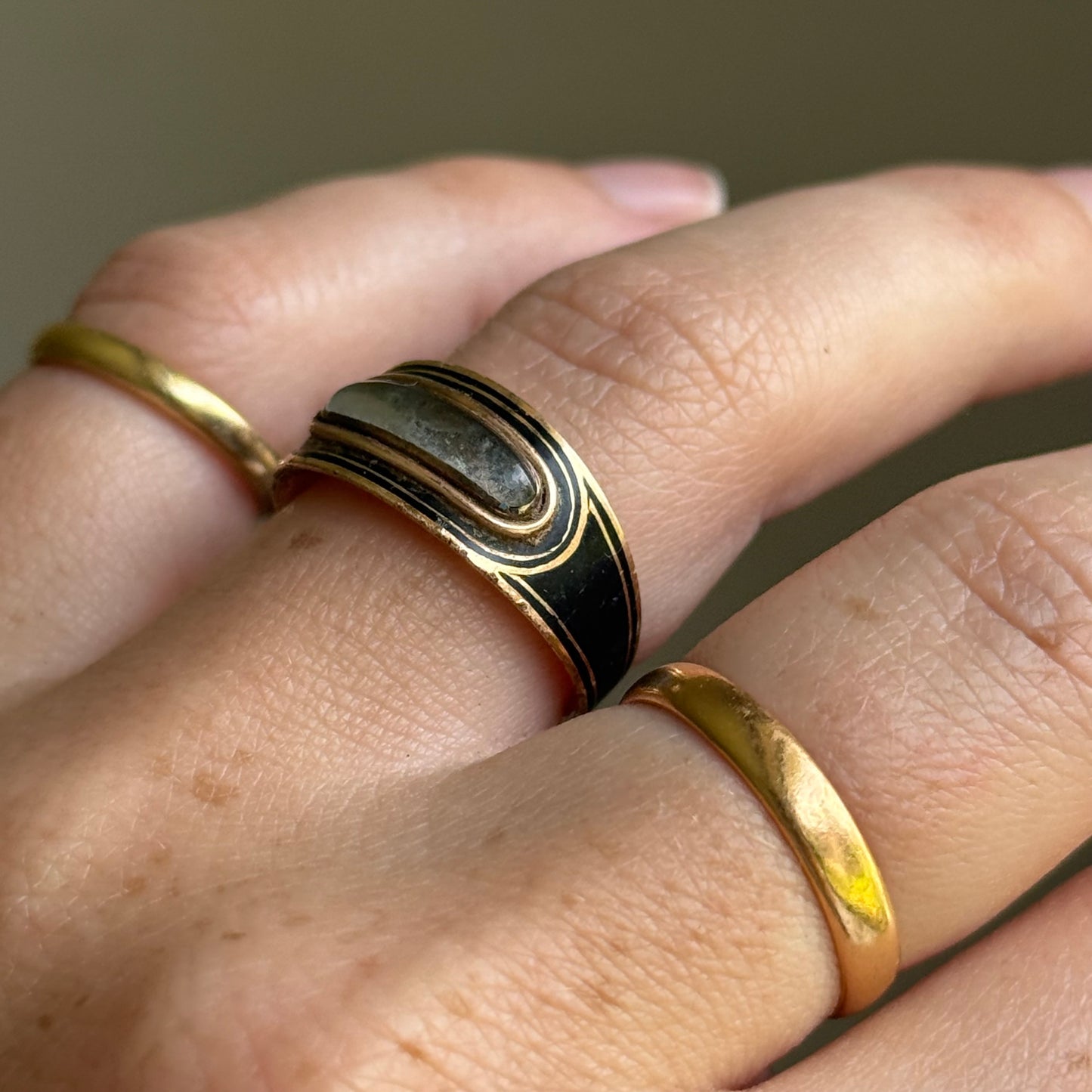 Antique Georgian Locket Mourning Ring; Circa 1801