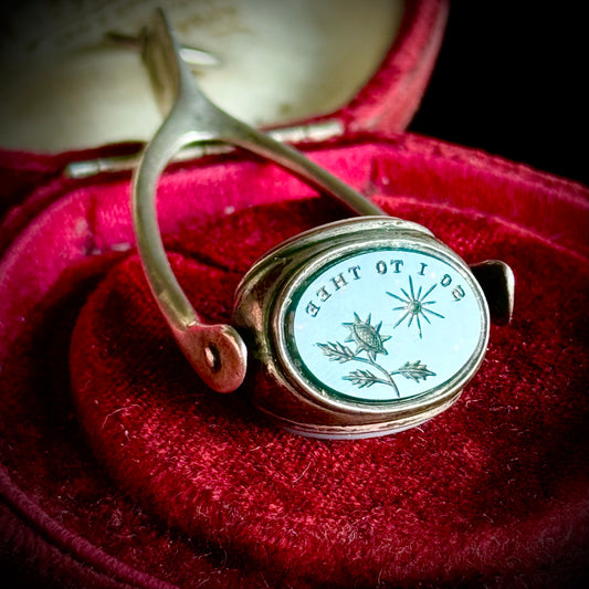 Antique Triple Intaglio Wishbone Pendant in Silver