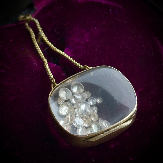 Late Georgian Gold Double Glazed Locket Pendant; Circa 1830