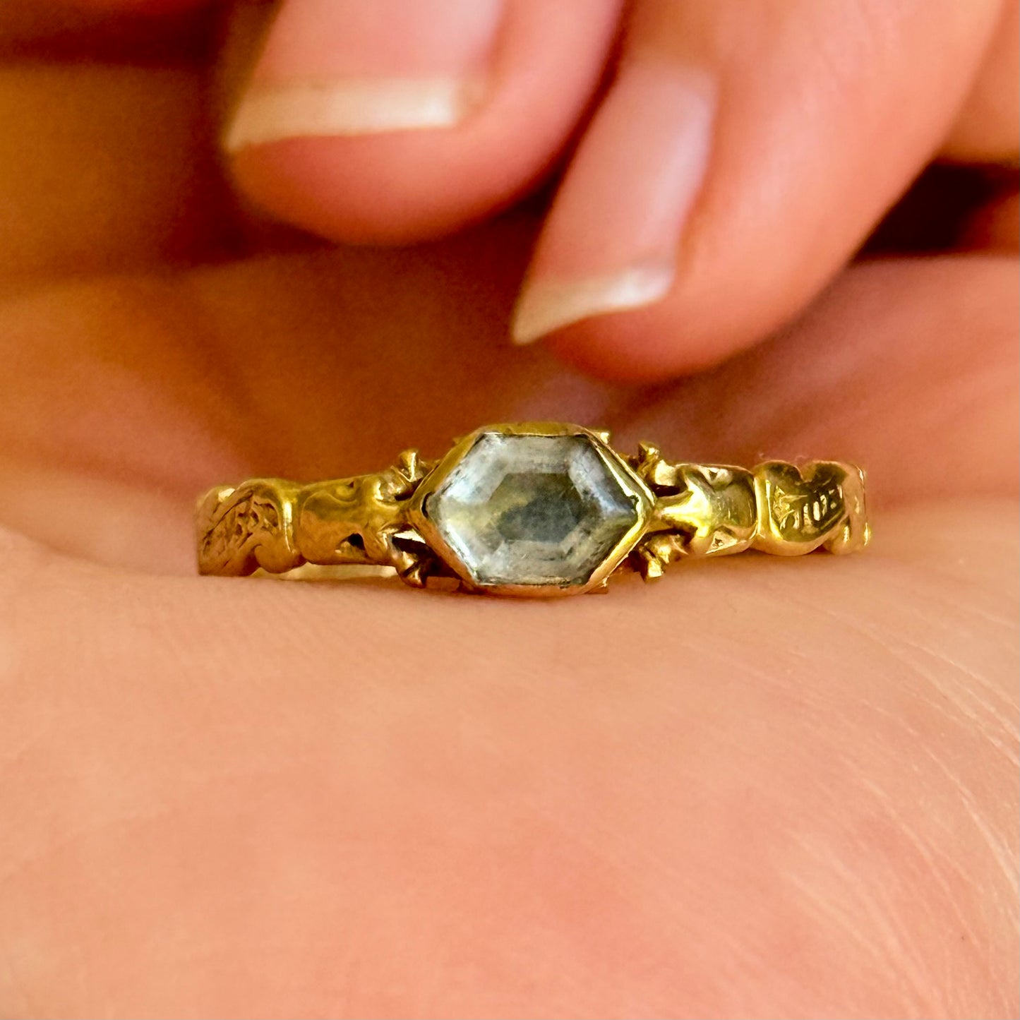 Georgian Stuart Crystal Ring in 18 Carat Gold; circa 1750