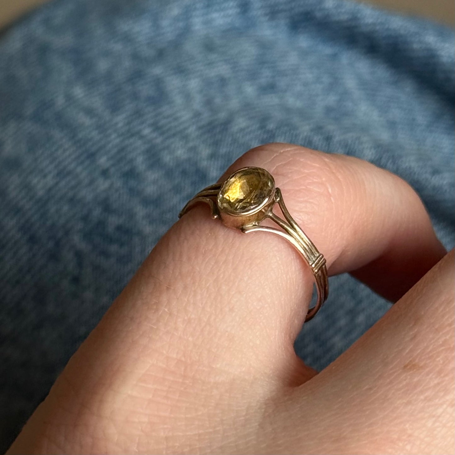 Georgian Citrine Ring in 9 Carat Gold; Circa 1830