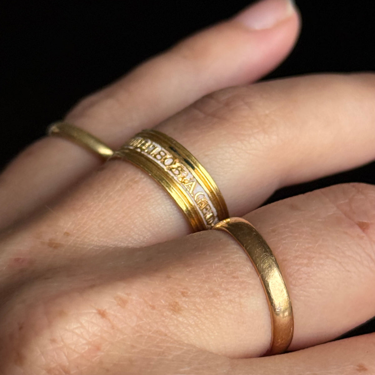 Antique Georgian Mourning Ring 22 Carat Gold; Circa 1805