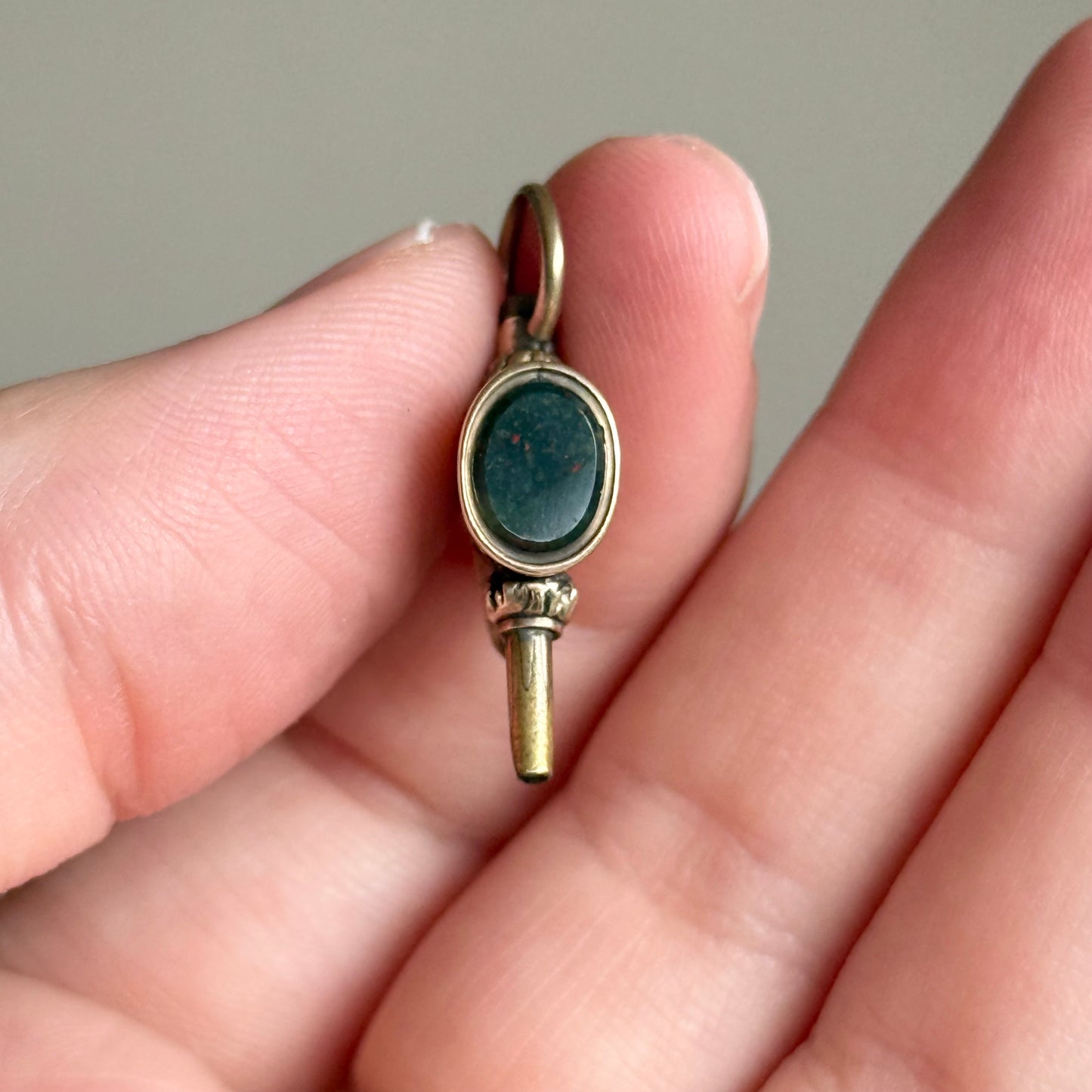 Victorian Bloodstone Eagle Winder pendant: Circa 1870