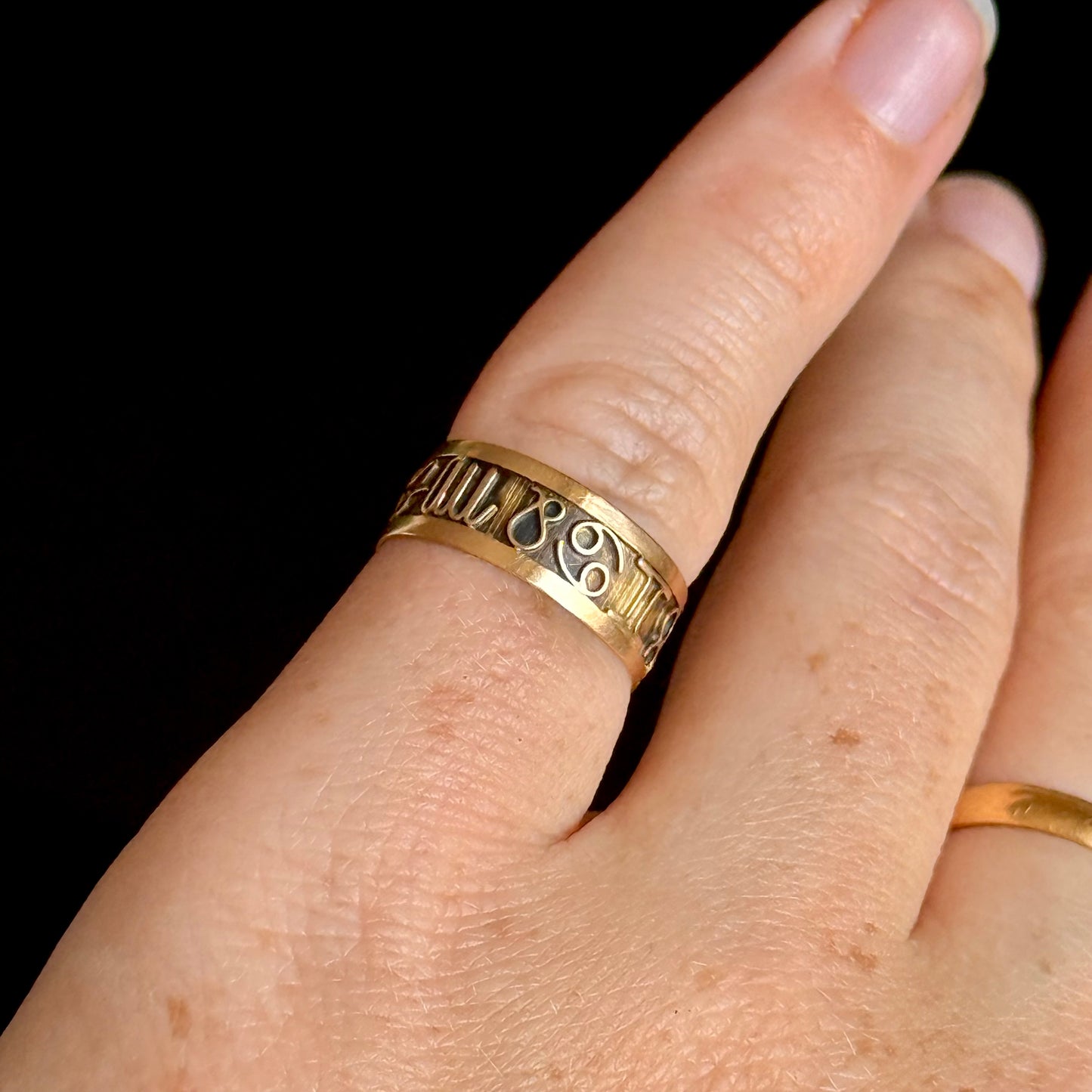 Antique Zodiac Ring in 18 Carat Gold; Circa 1900