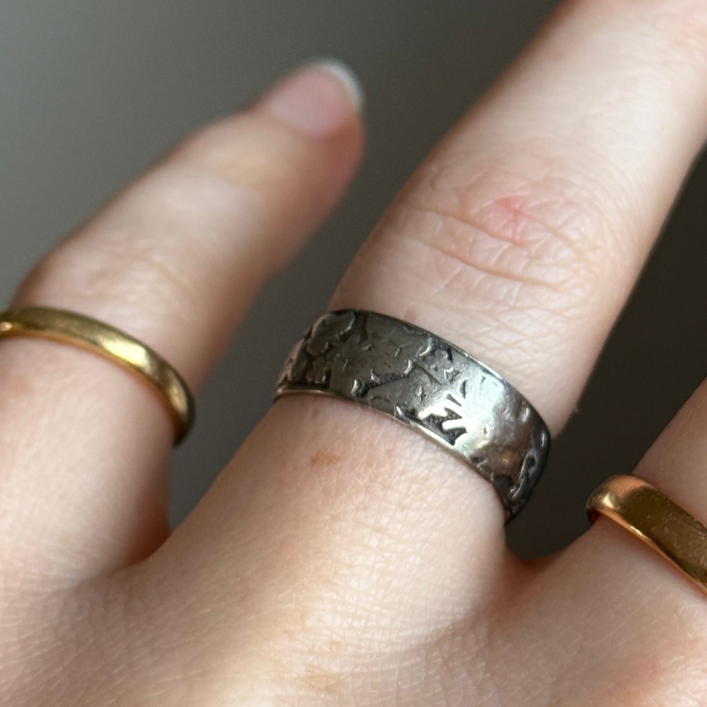 Antique Ivy Foliage Ring in Silver; Circa 1882
