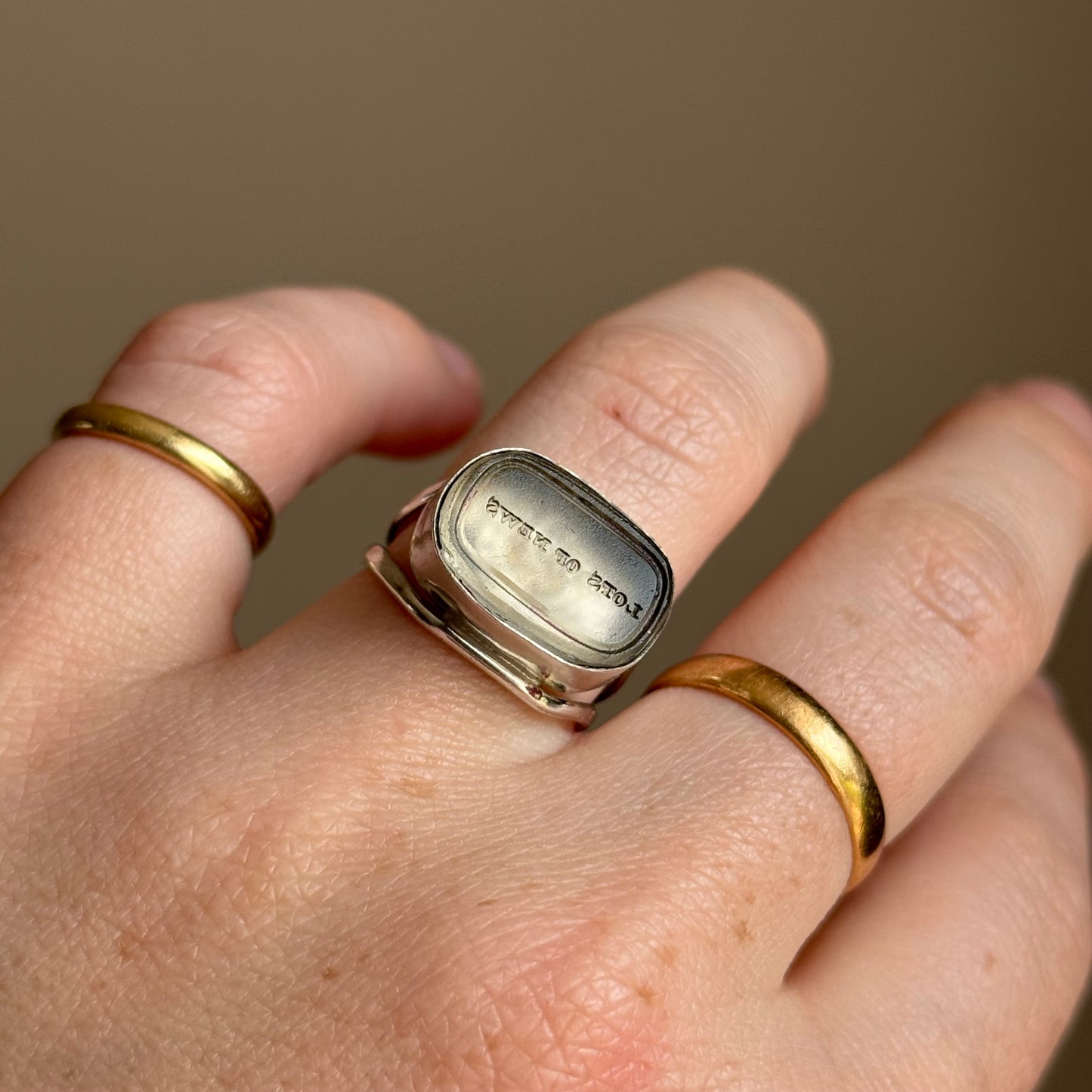 Antique 'Lots of News' Intaglio Ring in Silver
