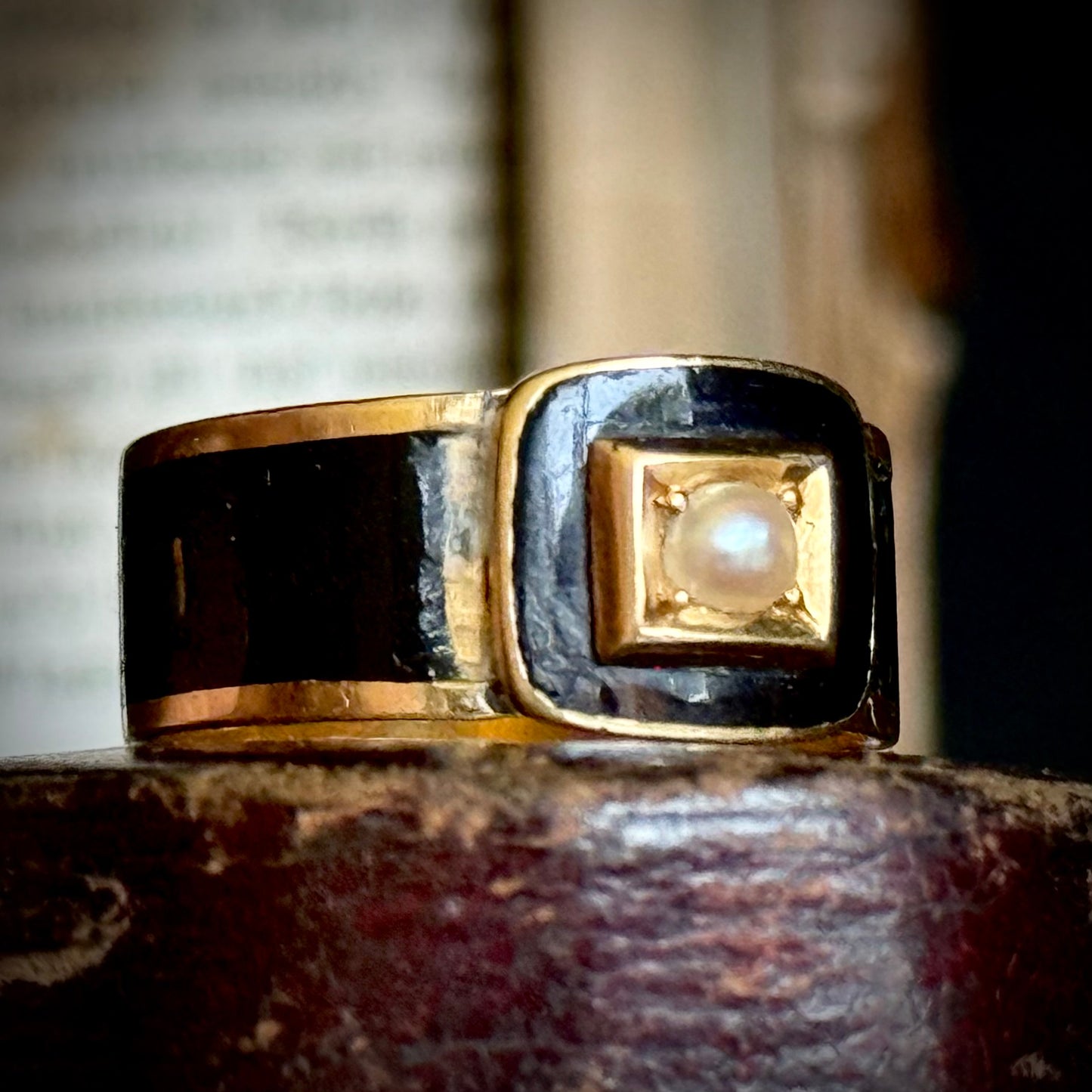 Antique Georgian Pearl Mourning Ring for John Josias Conybeare